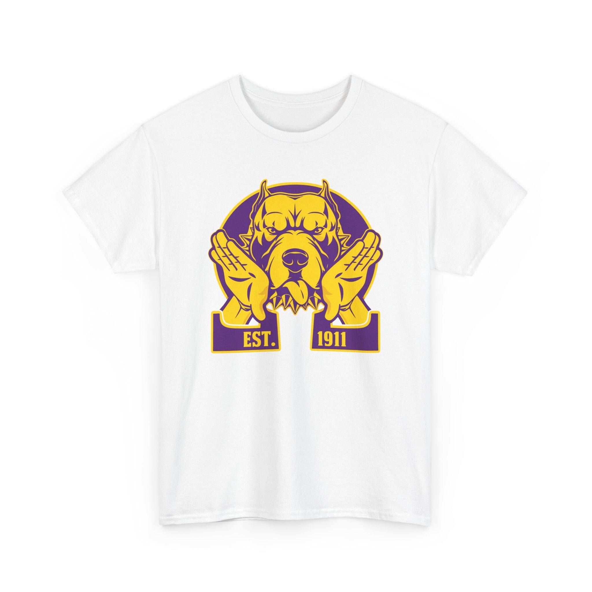 Que Inspired Shirt Purple Gold Bulldog Tee EST '11 Fraternity Style Greek Life Apparel Que Dog Shirt College Outfit Gift