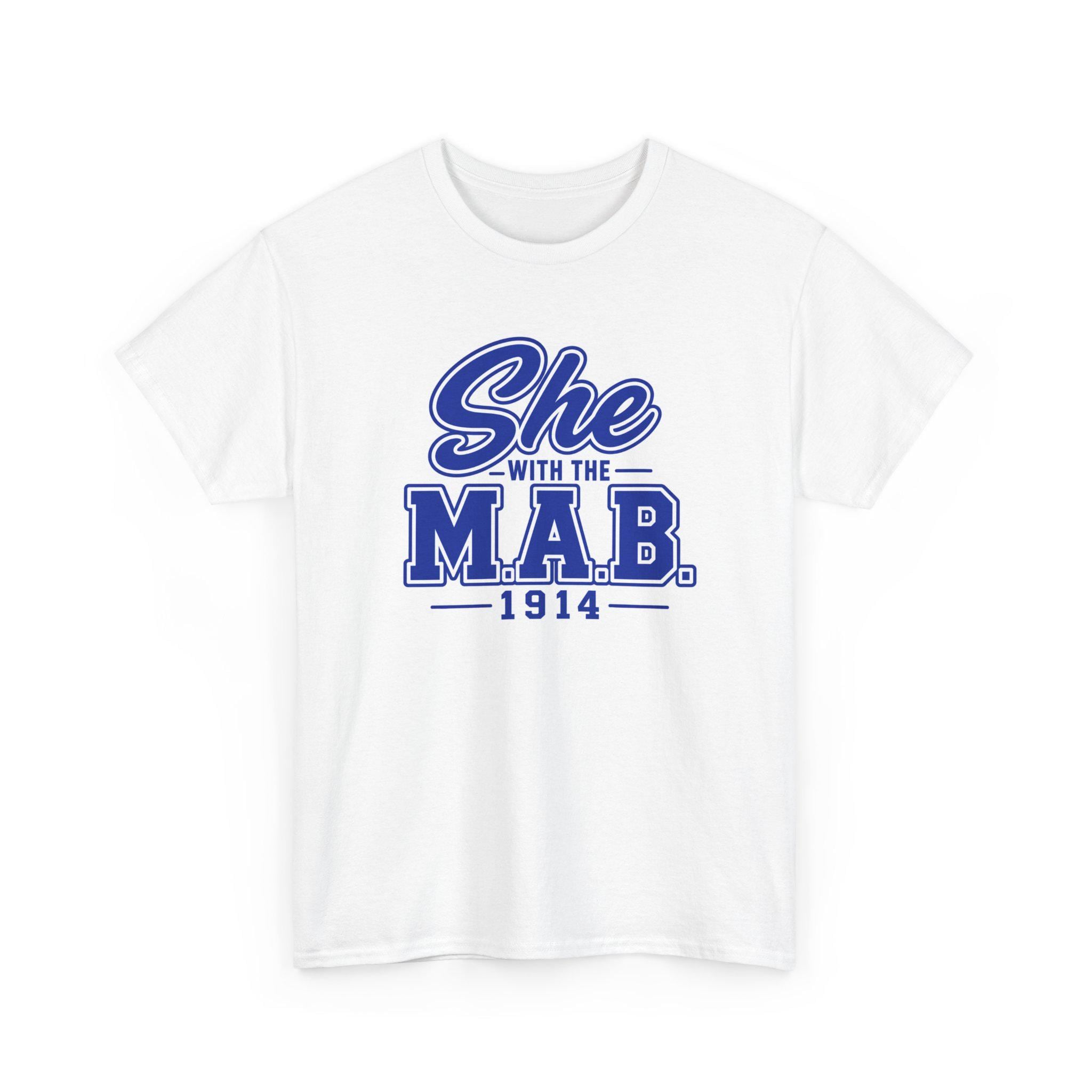 Sigma She With The MAB Tee, PBS Greek Life Shirt Black Greek Apparel Fraternity Gift Sigma Blue Shirt Sigma Greek Letter Tee