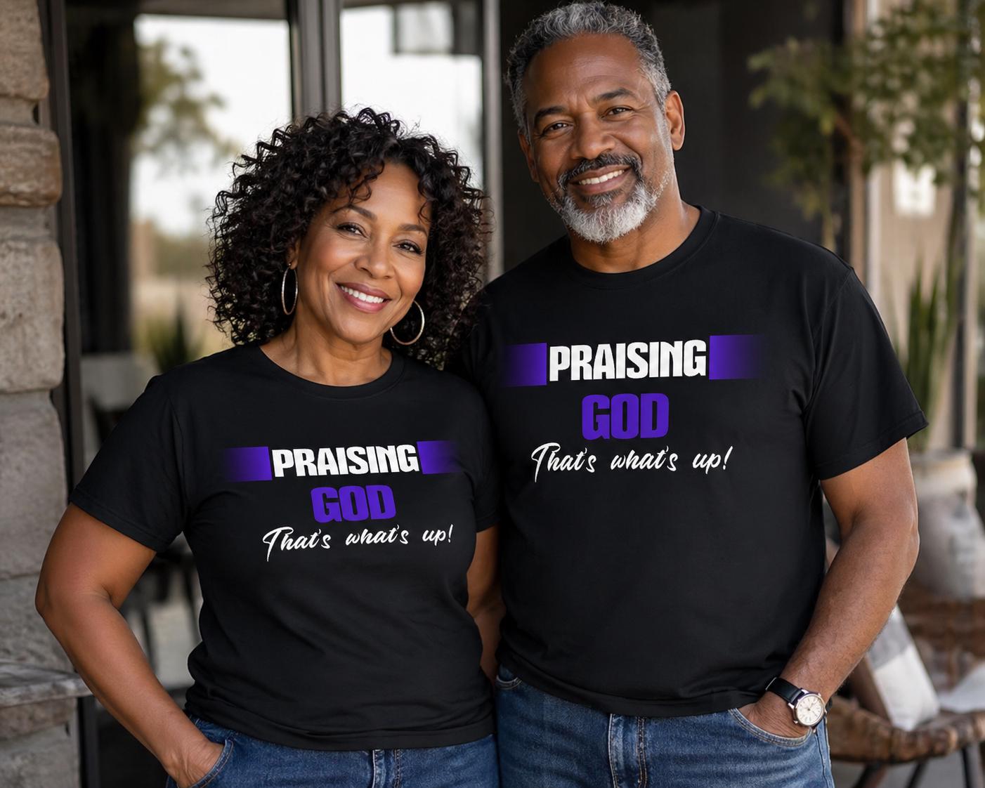 Praise God Thats Whats Sup Glad Ive Got Jesus T-Shirt Vertical Pastel Letters Christian Faith Tee