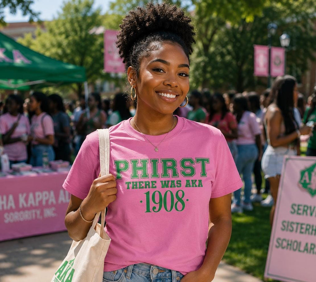 Alpha Paraphernalia Phirst Family Alpha Shirt Pink and Green Sorority Shirt HBCU College Outfit Women, Alpha Shirt Gift