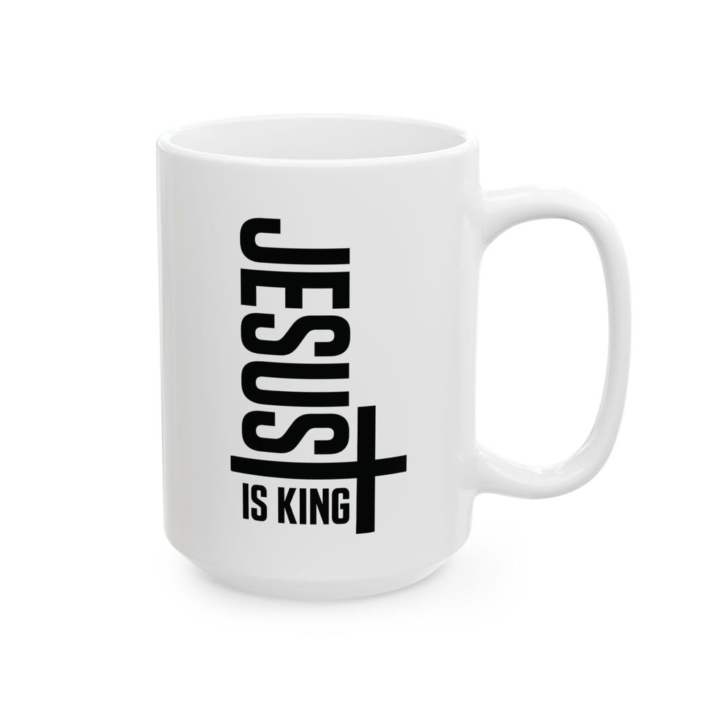 Jesus is King White Ceramic Mug | Christian Coffee Mug | Worship Gift | Faith Mug | Inspirational Christian Gift | Music Ministry Mug