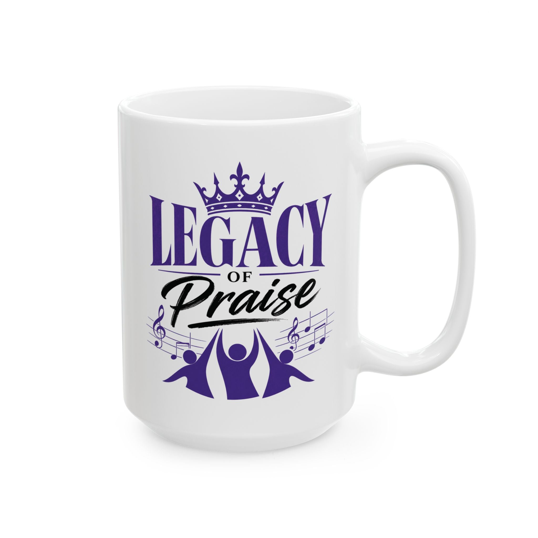 Legacy of Praise White Ceramic Mug | Christian Coffee Mug | Worship Gift | Faith Mug | Inspirational Christian Gift | Music Ministry Mug