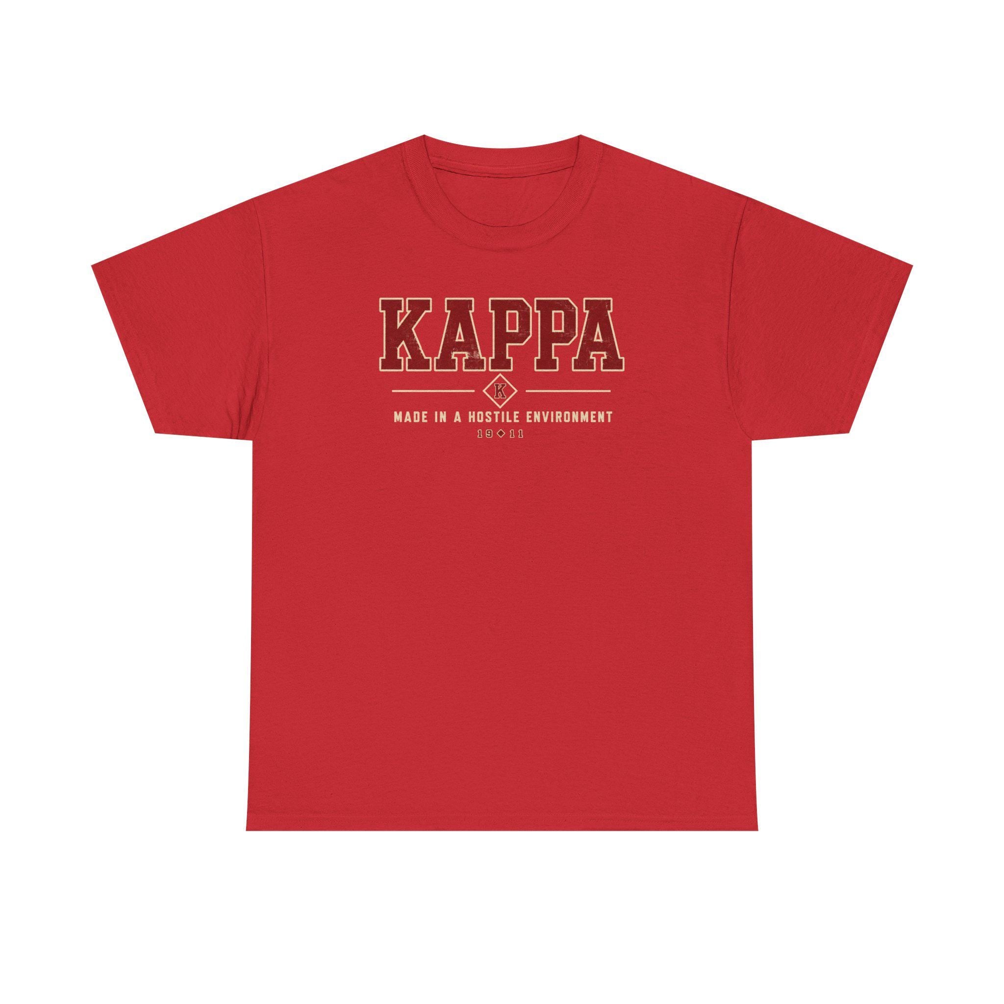 Kappa Made In A Hostile Environment graphic Tee HBCU Fraternity Crimson and Cream Inspired Kappas