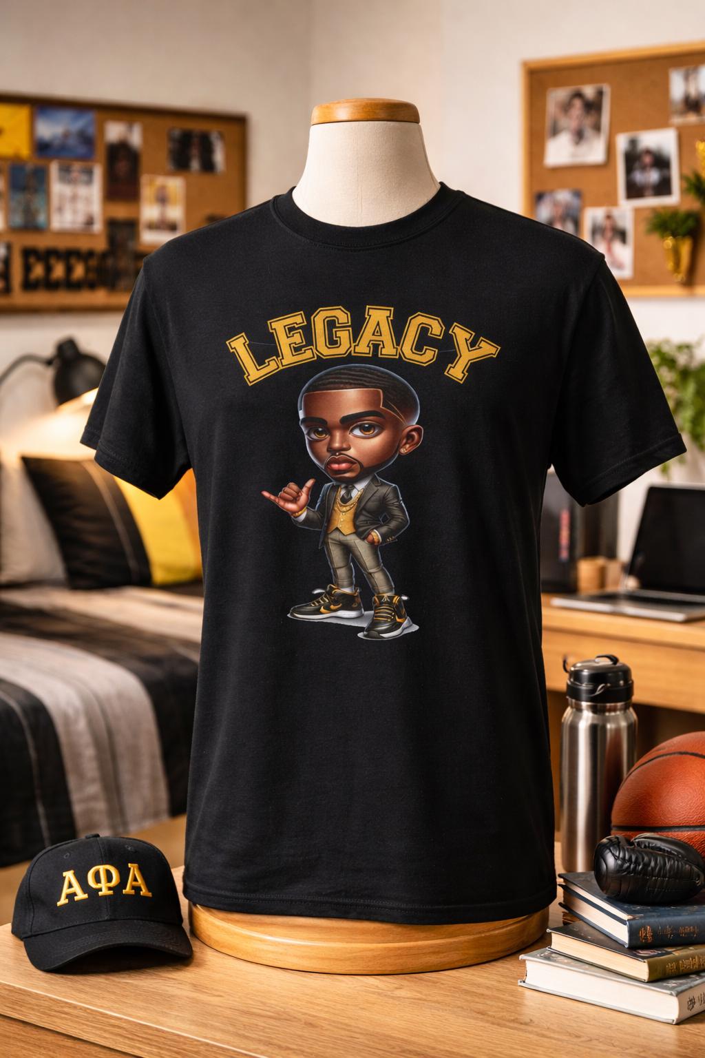 ICE Cold Alphaman Legacy Shirt Black and Gold Fraternity Shirt Black Gold Greek Life Shirt Alpha Gift Legacy Apparel Frat Tee