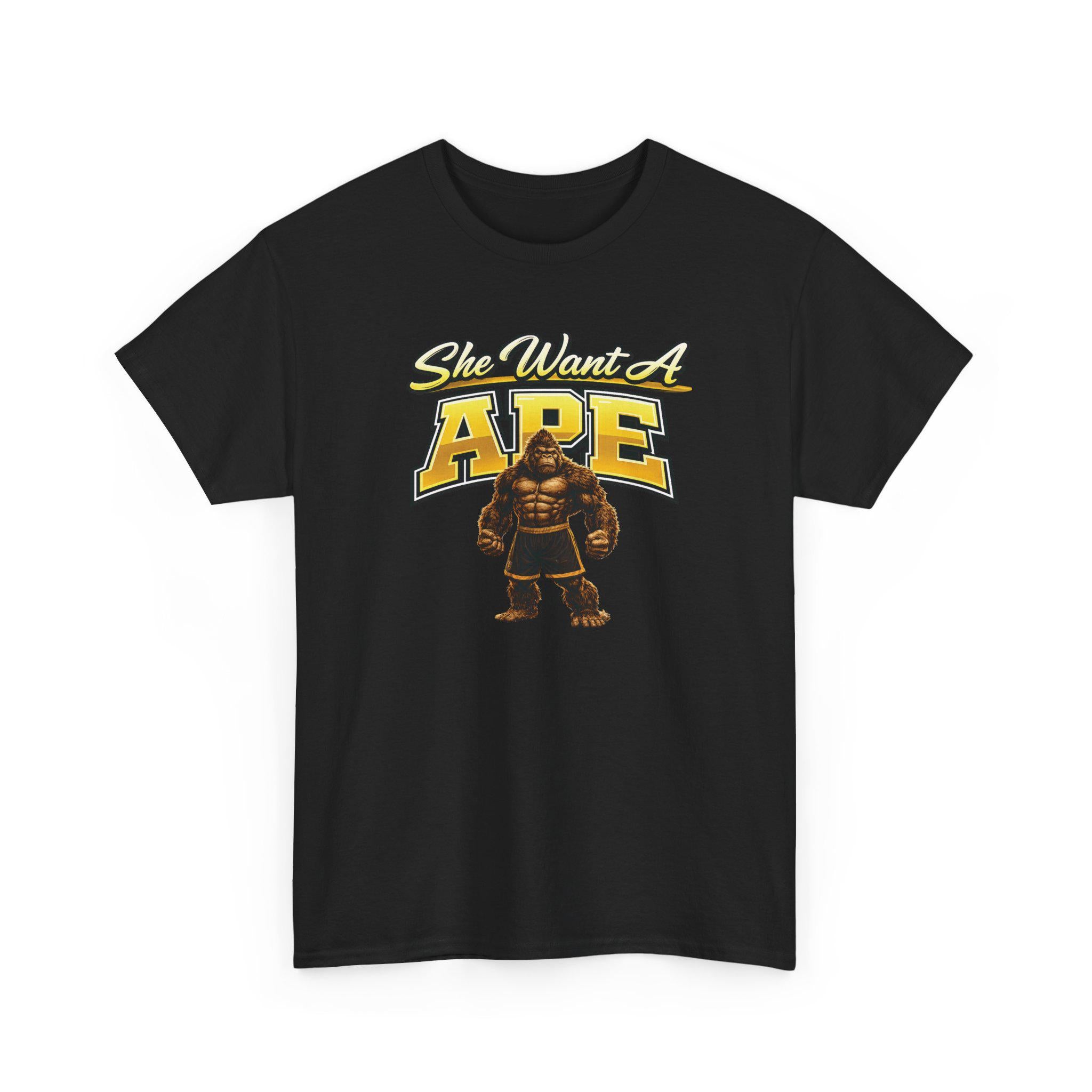 ICE COLD Alpha She Want An Ape Shirt Funny College Graphic Tee Alpha Male Gorilla T-Shirt Fraternity Style Shirt Bold Statement Urban Tee