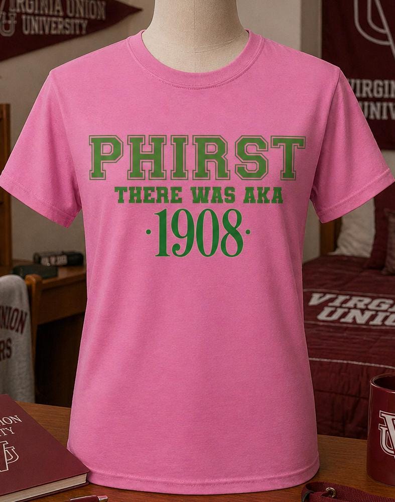 Alpha Paraphernalia Phirst Family Alpha Shirt Pink and Green Sorority Shirt HBCU College Outfit Women, Alpha Shirt Gift