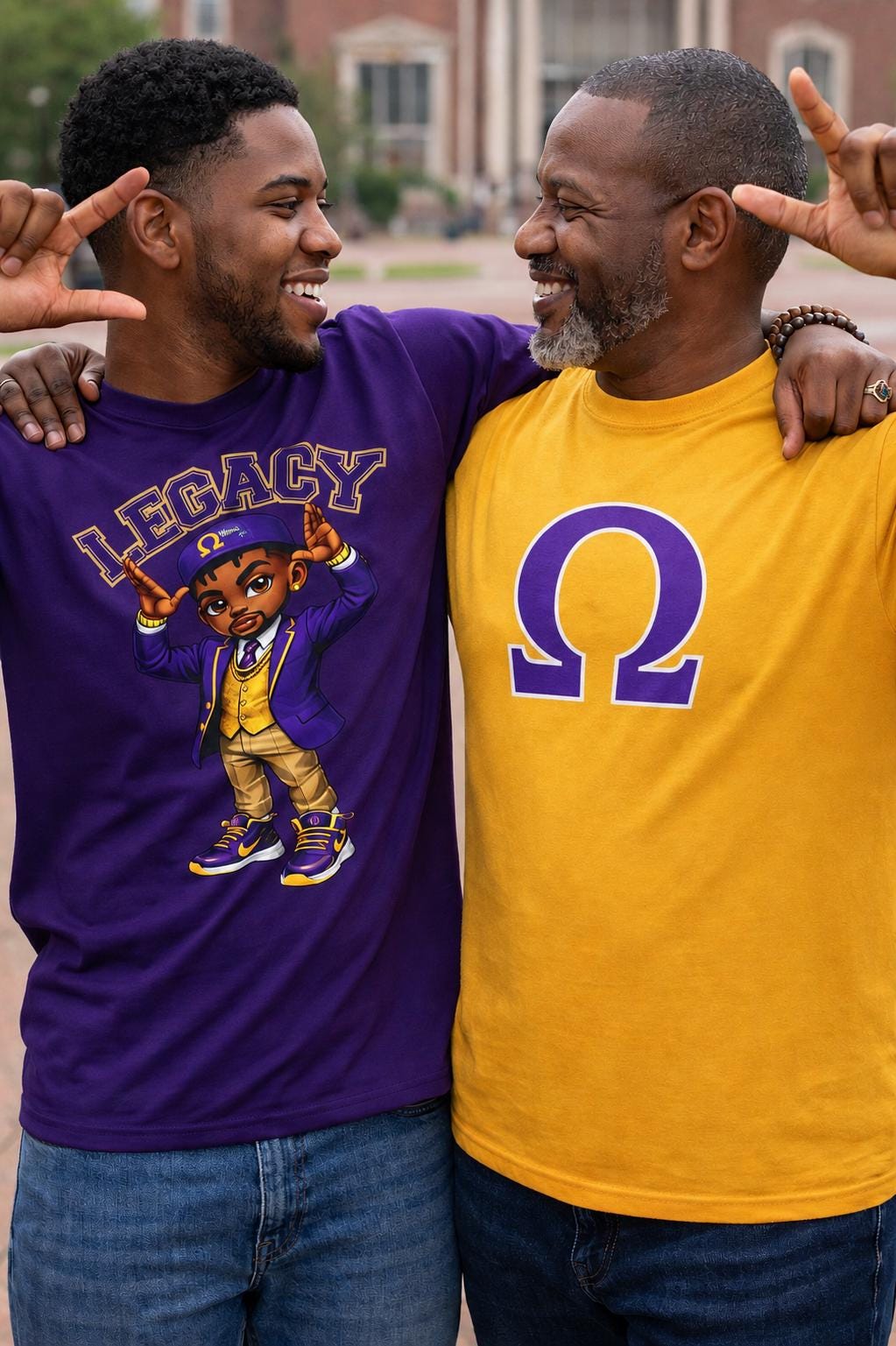 Que Legacy Shirt Omega Fraternity Shirt Purple Gold Ques Shirt Greek Life Apparel Omega Gift Legacy Tee