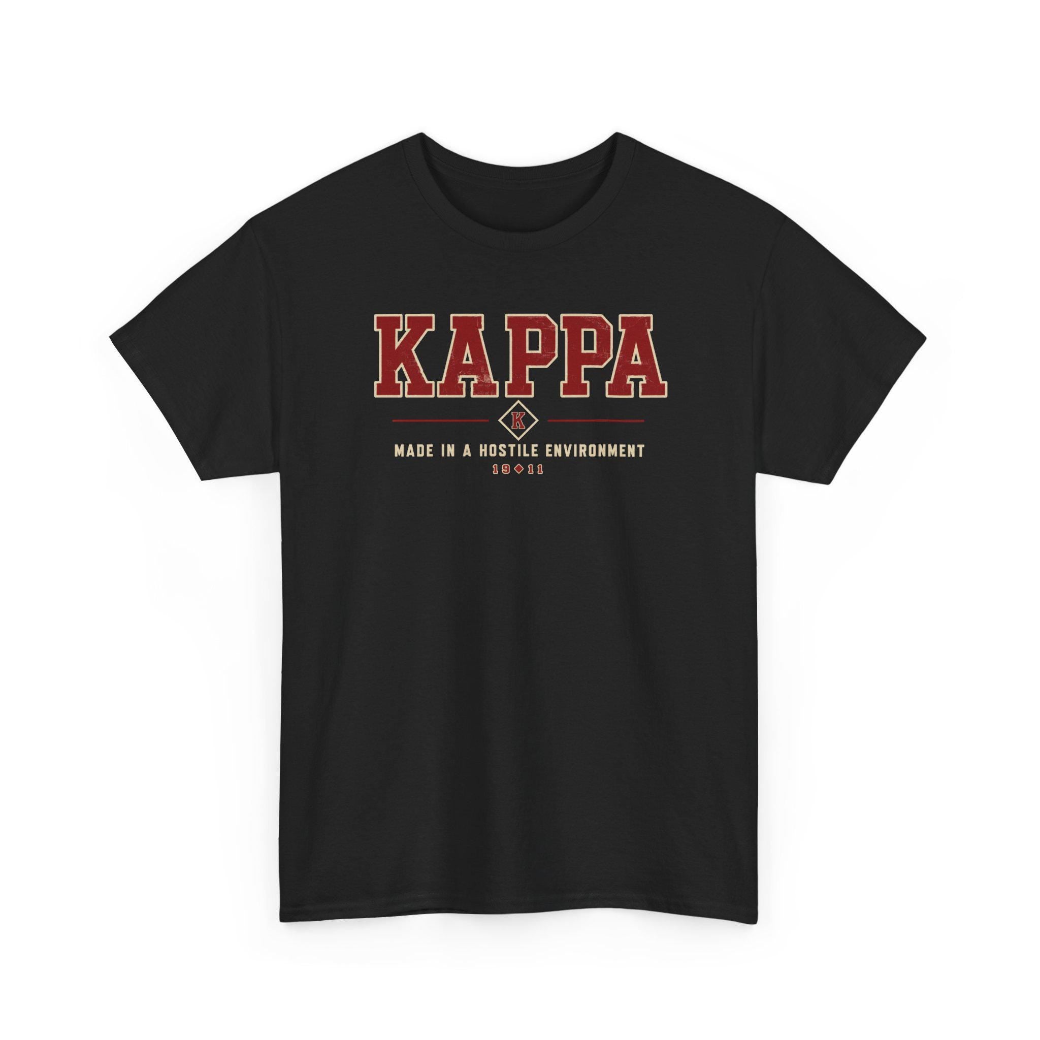 Kappa Made In A Hostile Environment graphic Tee HBCU Fraternity Crimson and Cream Inspired Kappas