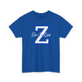 Blue Varsity Z Letter Tee | Script 'te-l-kee' Monogram Shirt