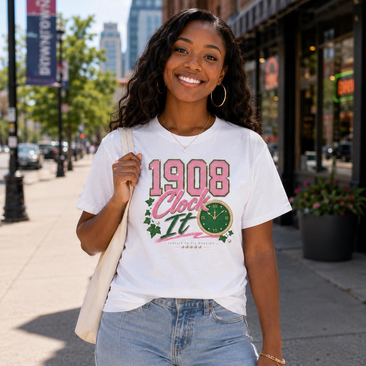 Alpha HBCU D9 Sorority '08 Clock It Tee Paraphernalia Crossing or Prophyte Gift