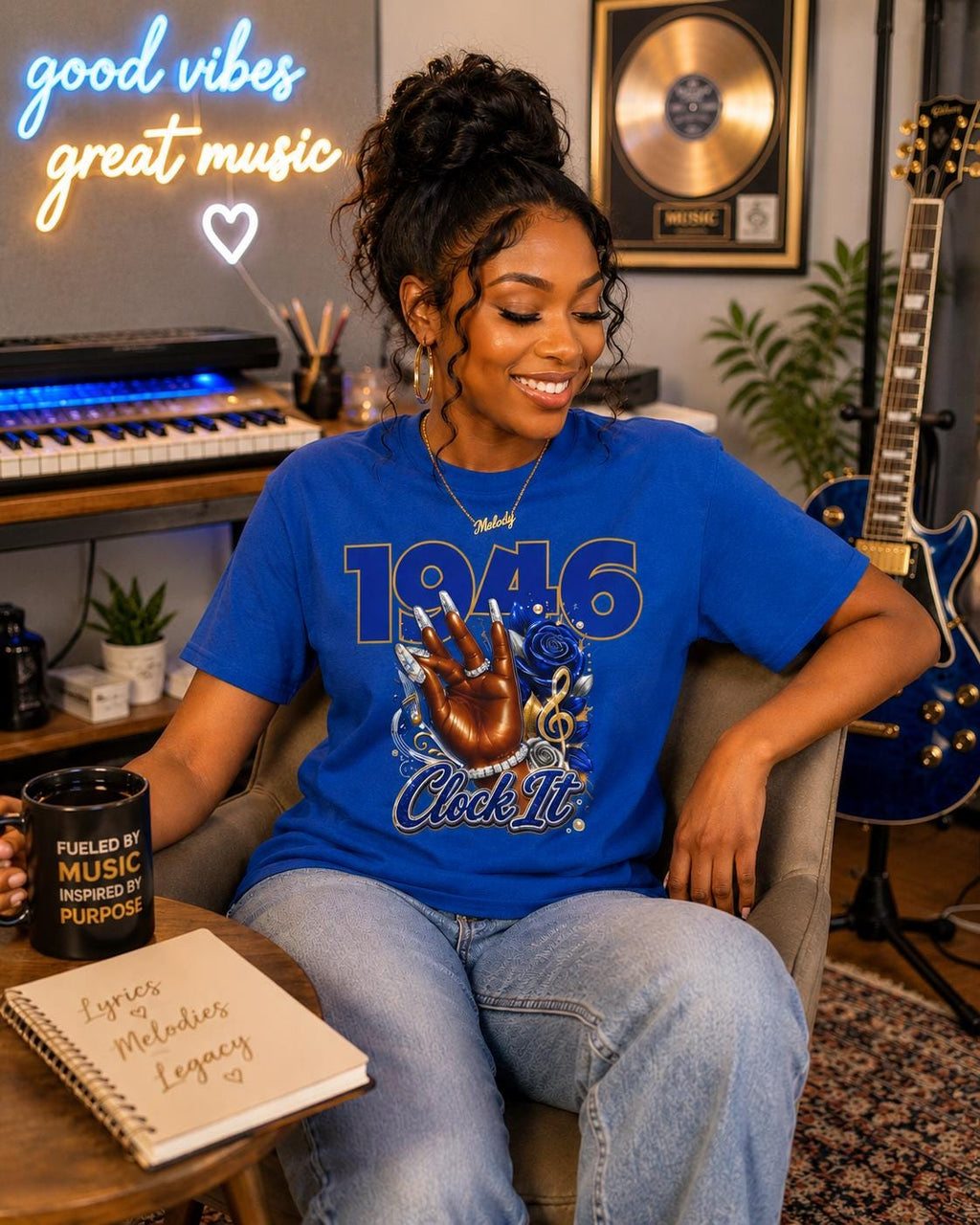 TBS HBCU Band Sorority '46 Clock It Tee Paraphernalia Crossing or Prophyte Gift