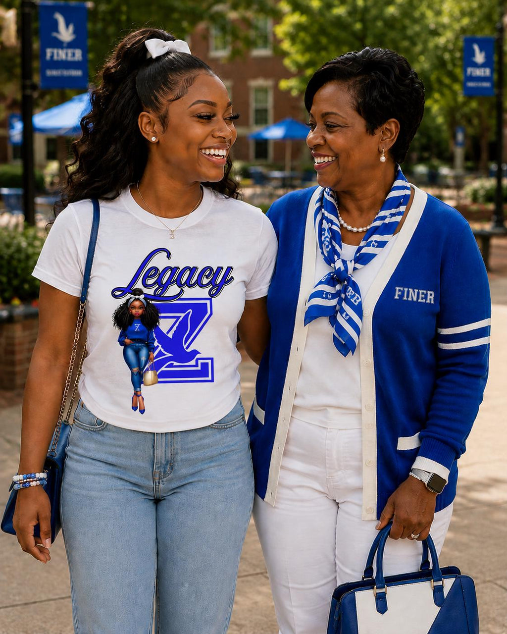Zeta Legacy Shirt ZPB Sorority Tee Zeta Legacy Gift Divine Nine Apparel Sorority Mom Daughter Shirt Blue White Greek Tee