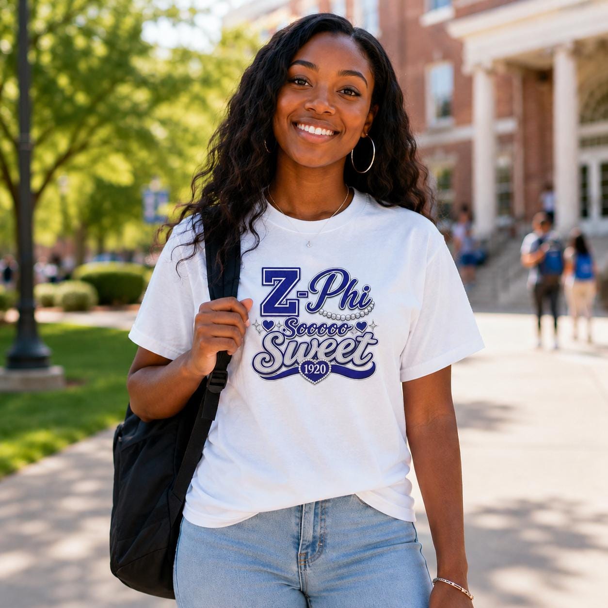 Zeta Phi Shirt, Zeta Sorority Shirt Blue and White Greek Apparel ZPB Sorority Gift Black Greek Apparel Zeta Gift