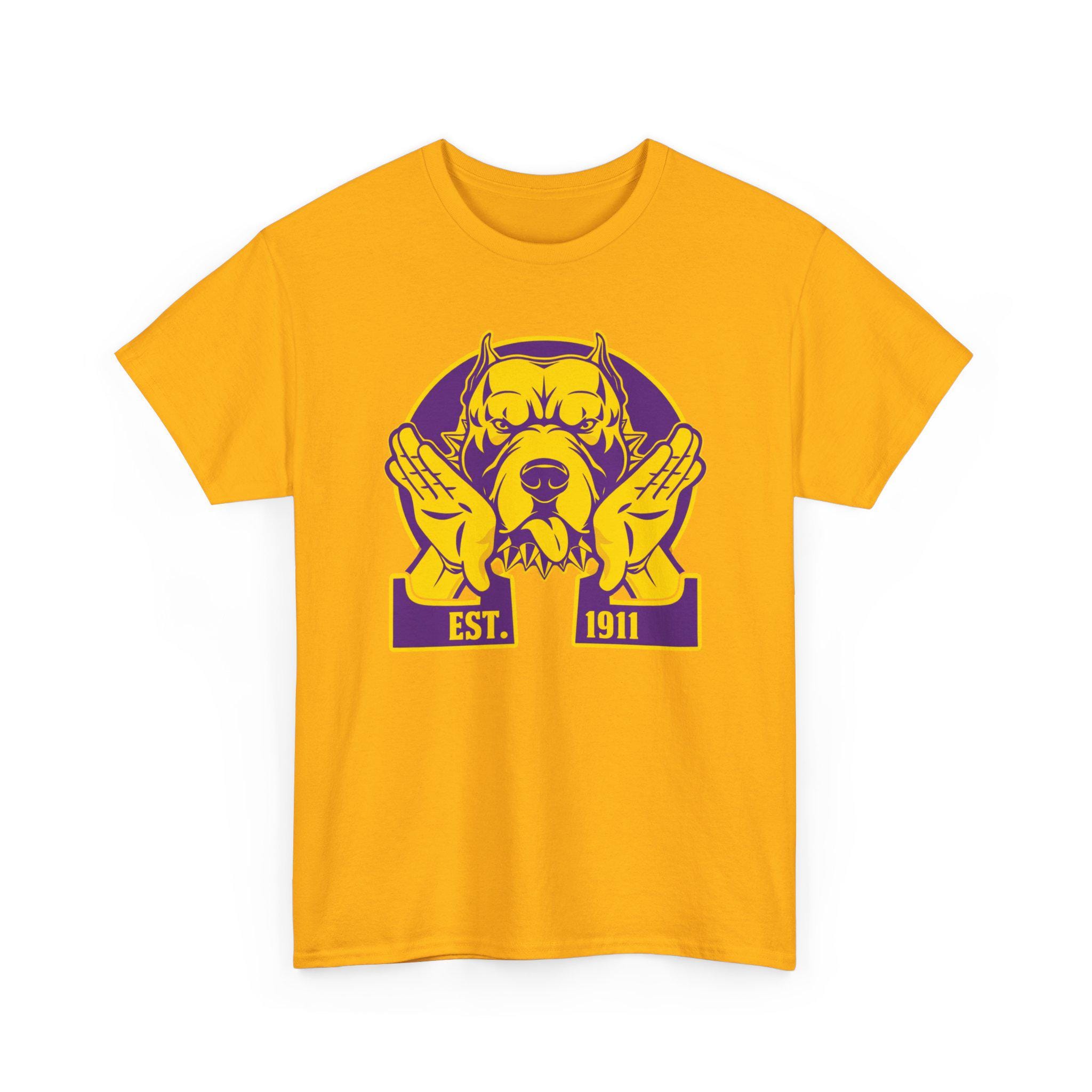 Que Inspired Shirt Purple Gold Bulldog Tee EST '11 Fraternity Style Greek Life Apparel Que Dog Shirt College Outfit Gift