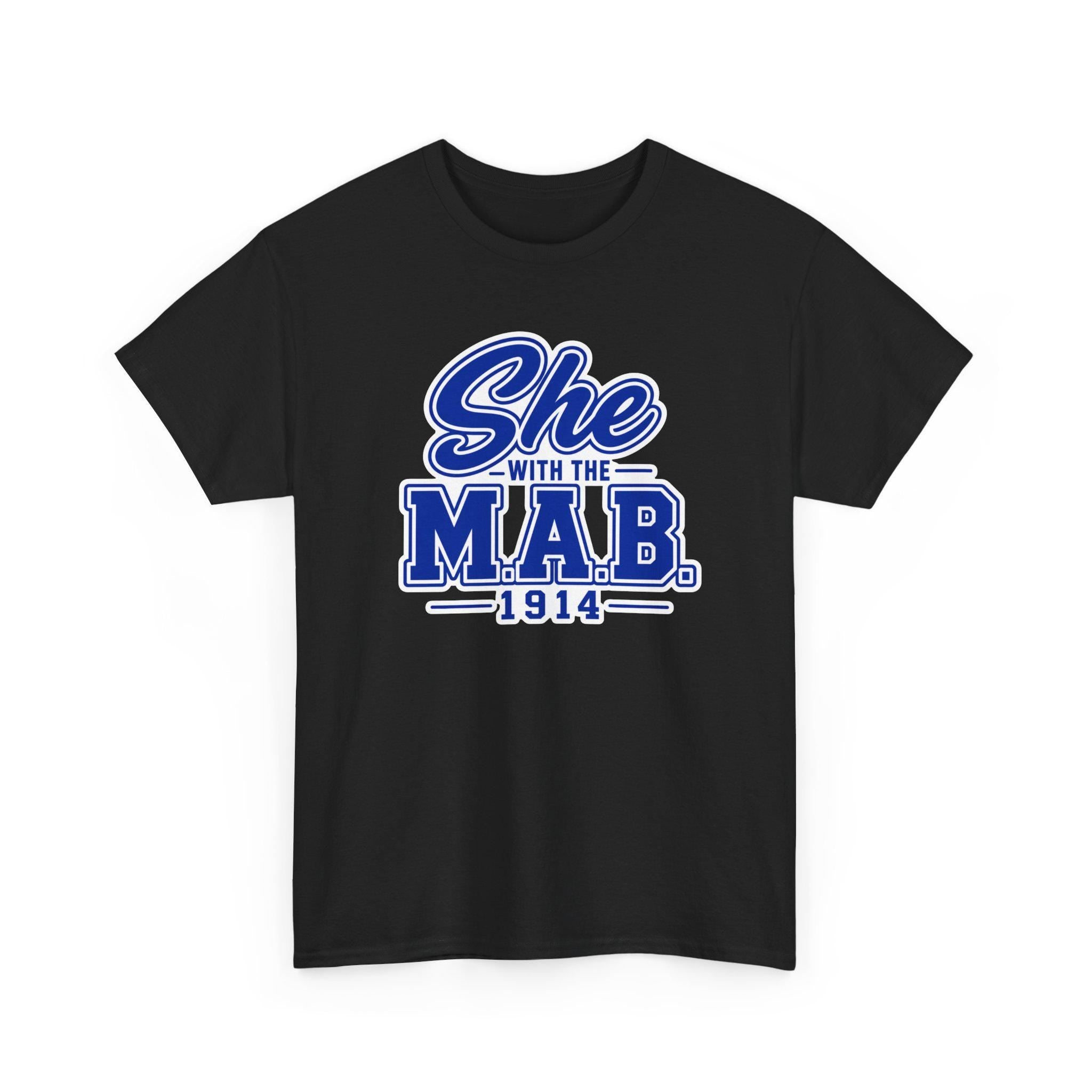 Sigma She With The MAB Tee, PBS Greek Life Shirt Black Greek Apparel Fraternity Gift Sigma Blue Shirt Sigma Greek Letter Tee