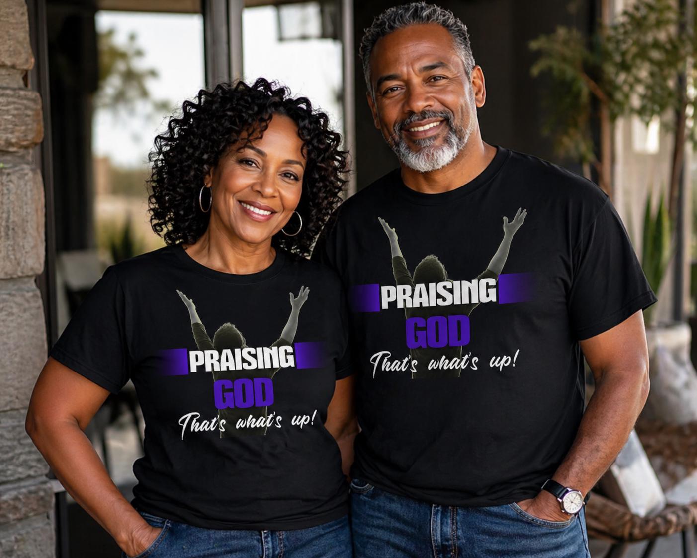 Praise God Thats Whats Sup Glad Ive Got Jesus T-Shirt Vertical Pastel Letters Christian Faith Tee