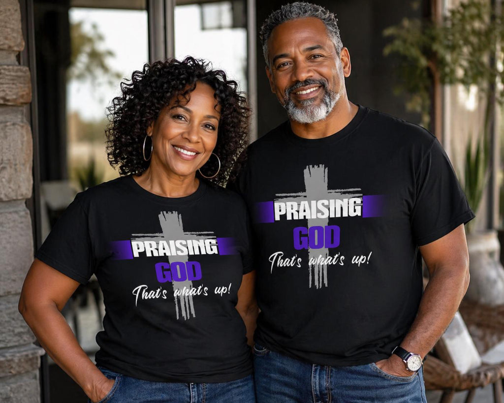Praise God Thats Whats Sup Glad Ive Got Jesus T-Shirt Vertical Pastel Letters Christian Faith Tee