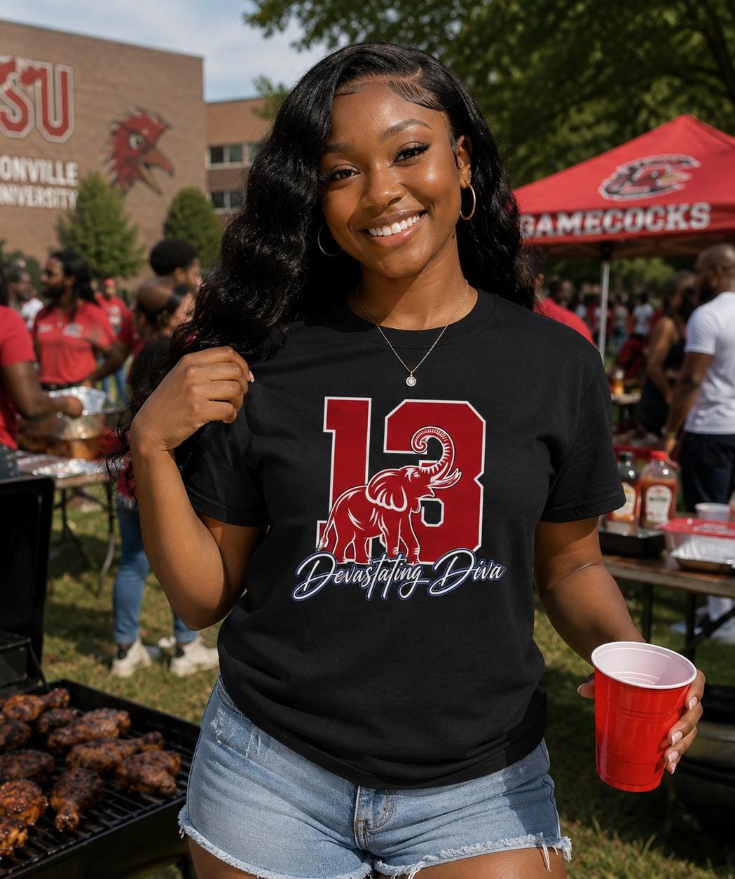 Nineteen 13 Delta Tee | Crimson and Cream DST Shirt