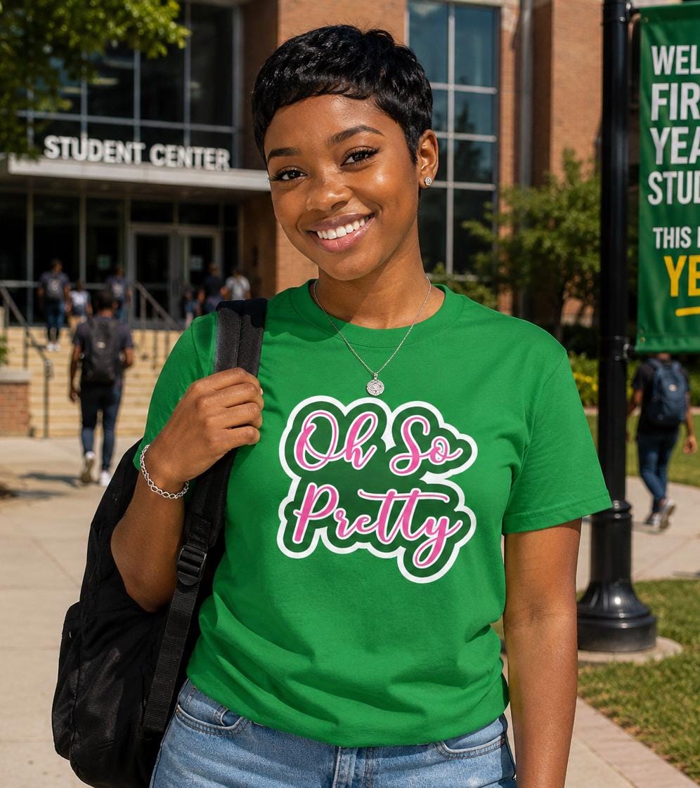 Alpha. Oh So Pretty Pink and Green tee | Inspired by the Pink and Green Sorority