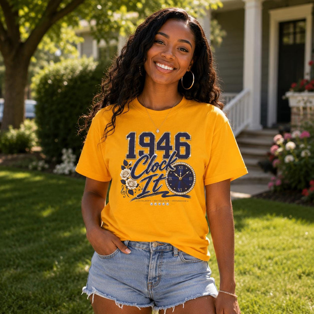 TBS HBCU Band Sorority '46 Clock It Tee Paraphernalia Crossing or Prophyte Gift