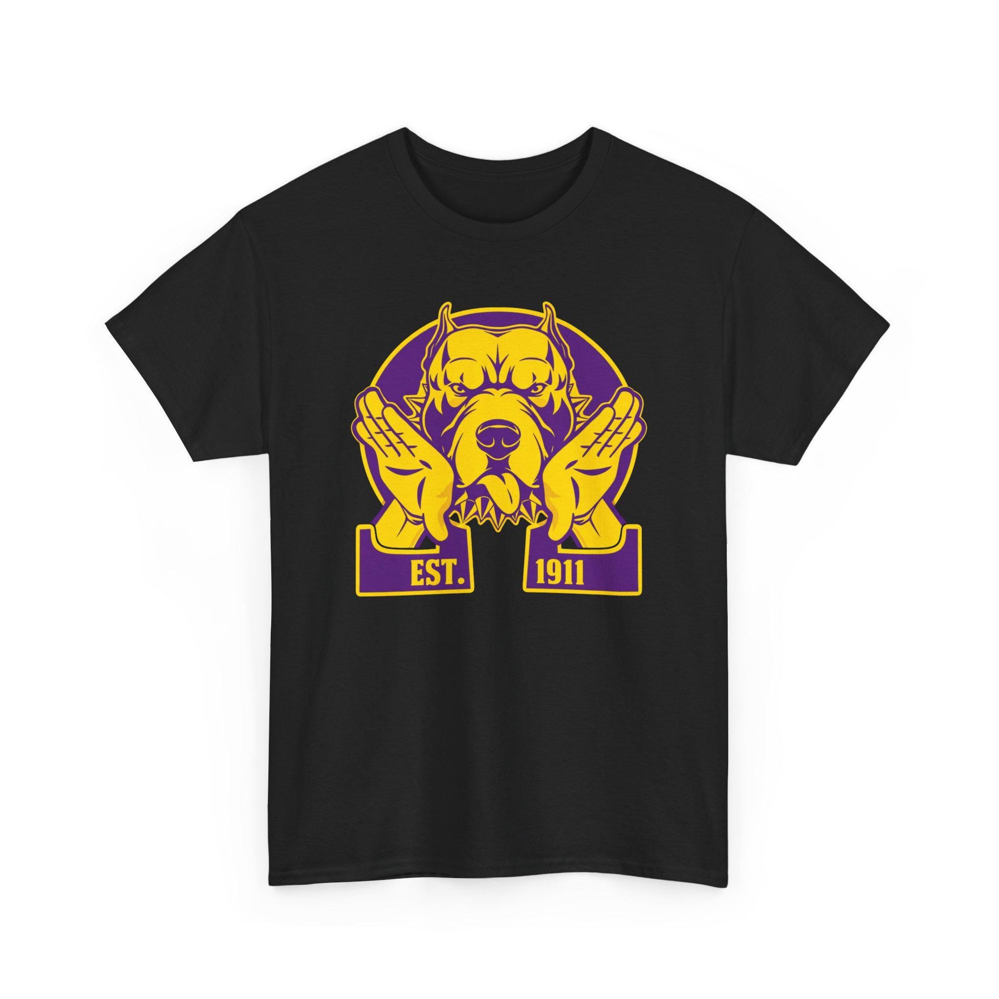 Que Inspired Shirt Purple Gold Bulldog Tee EST '11 Fraternity Style Greek Life Apparel Que Dog Shirt College Outfit Gift