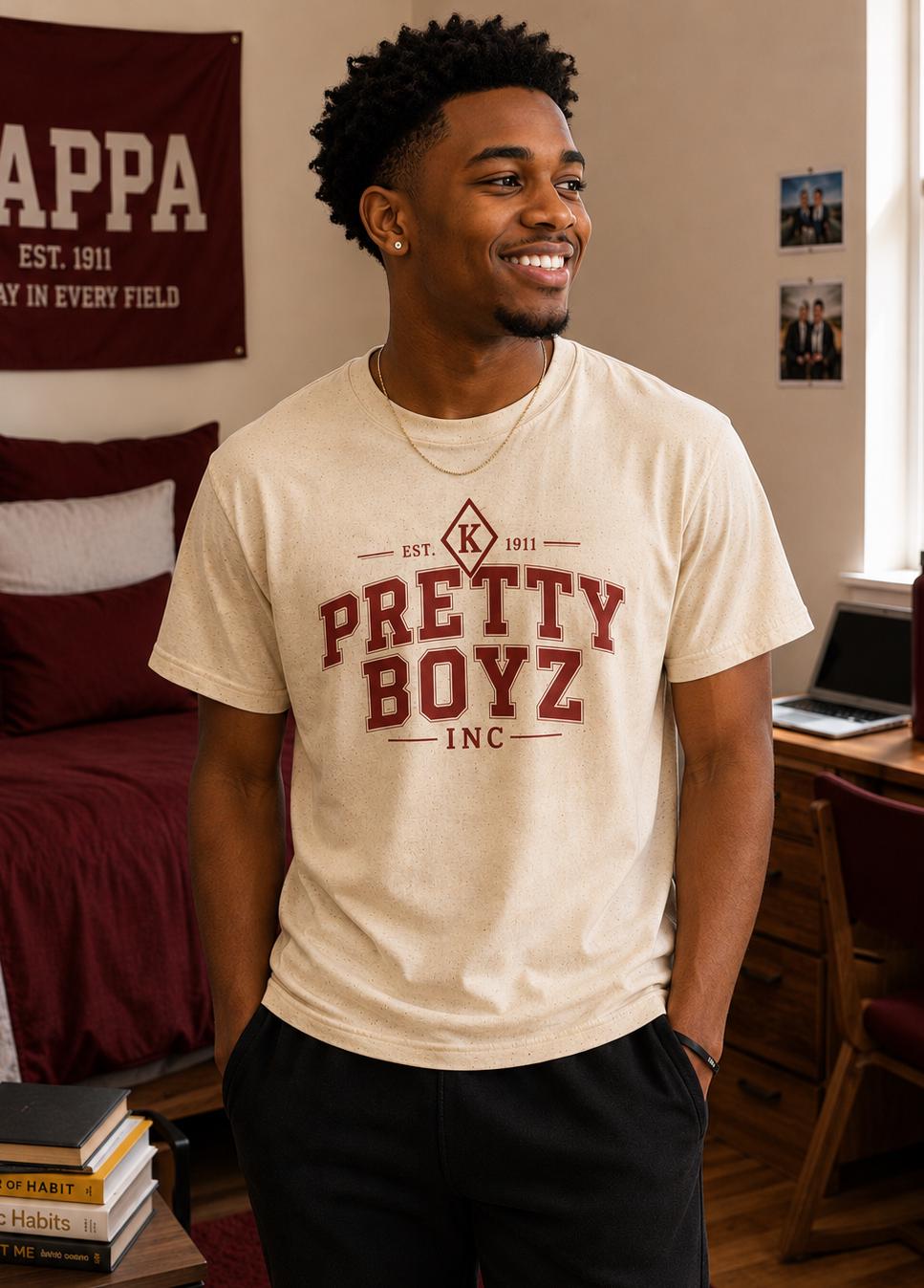 Kappa Pretty Boyz Inc graphic Tee HBCU Fraternity Crimson and Cream Inspired Kappas 2