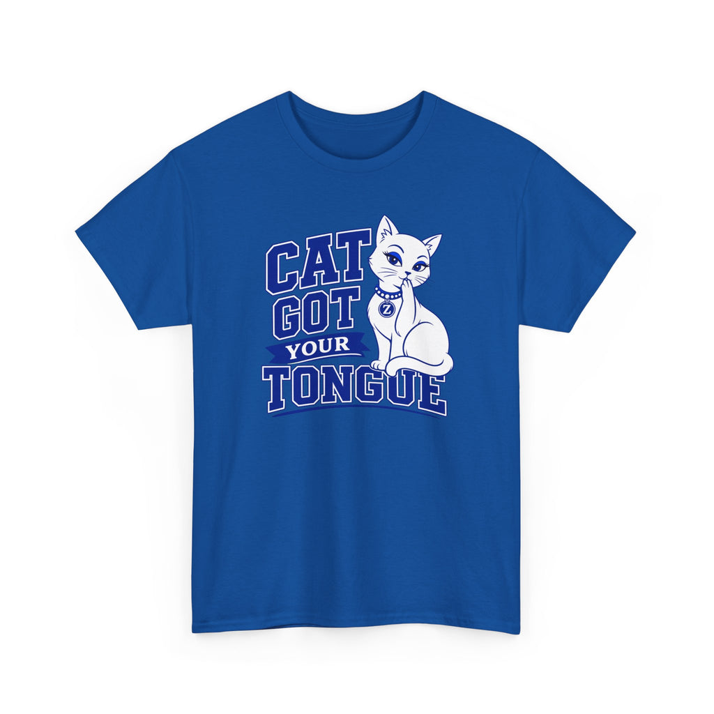 Zeta Cat Got Your Tongue Shirt | Funny Cat Graphic Tee | Blue Sisterhood Inspired Shirt | College Pride T-Shirt | Unisex Graphic Tee