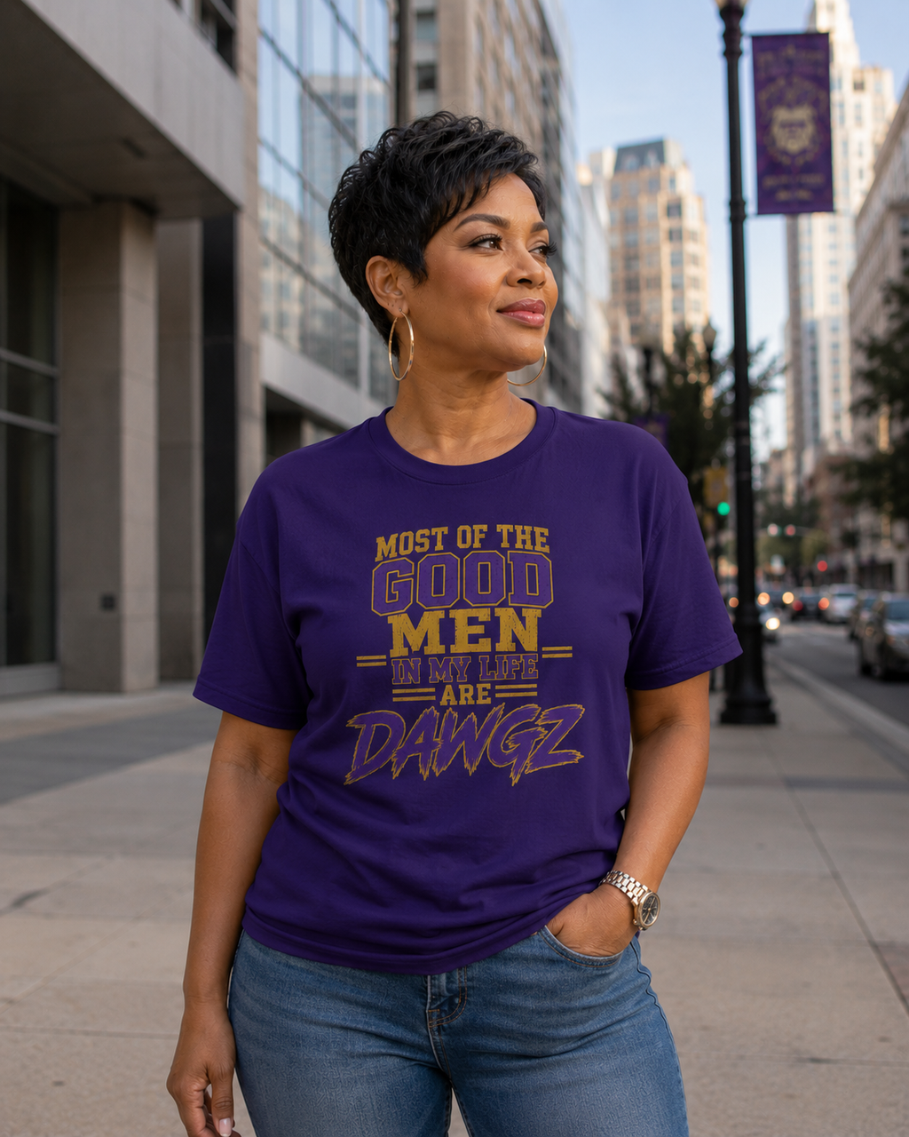 Most Good Men are DAWGS Tee, Que Dog shirt Purple Gold Fraternity gear HBCU College Outfit Men Omega Inspired Shirt
