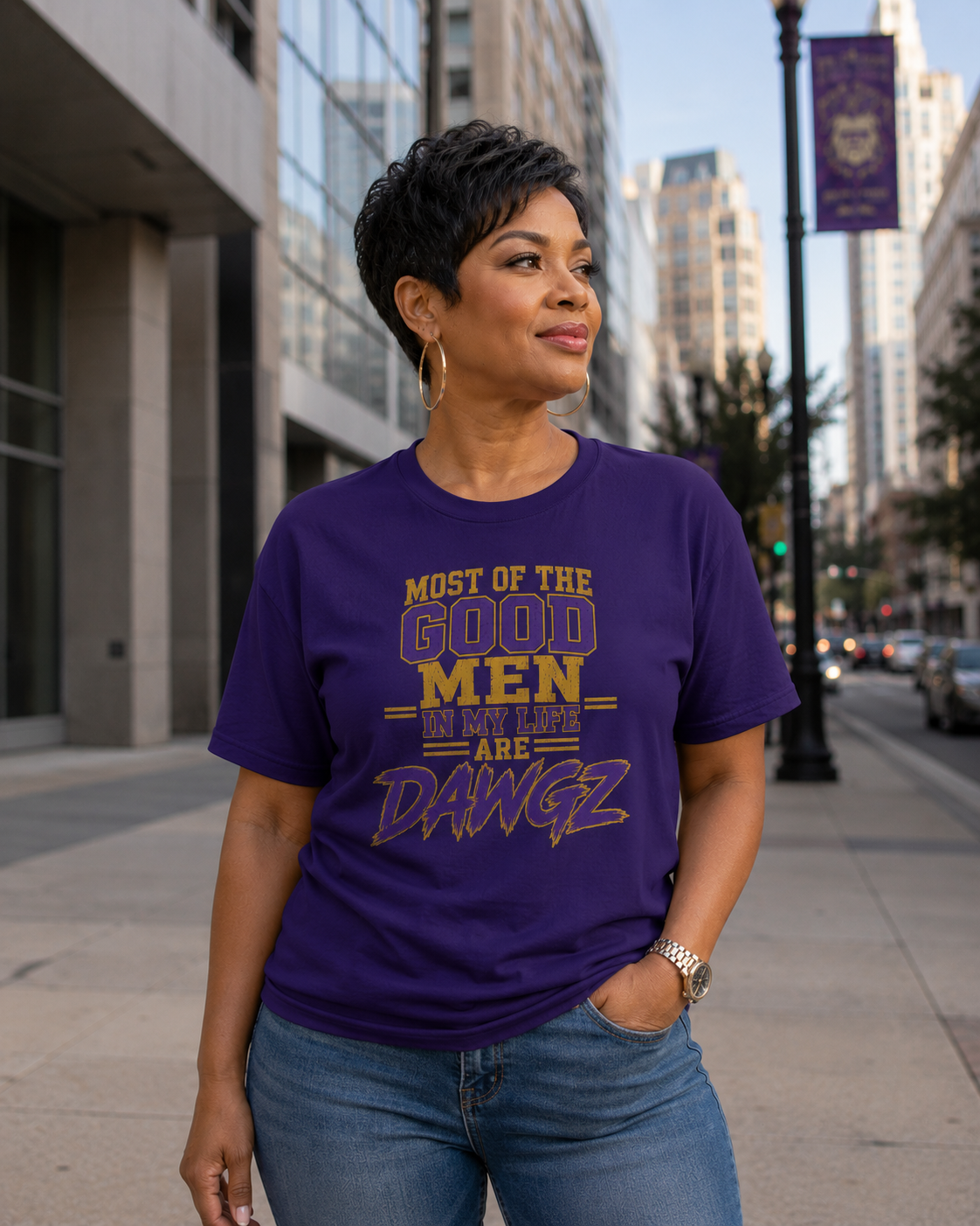 Most Good Men are DAWGS Tee, Que Dog shirt Purple Gold Fraternity gear HBCU College Outfit Men Omega Inspired Shirt