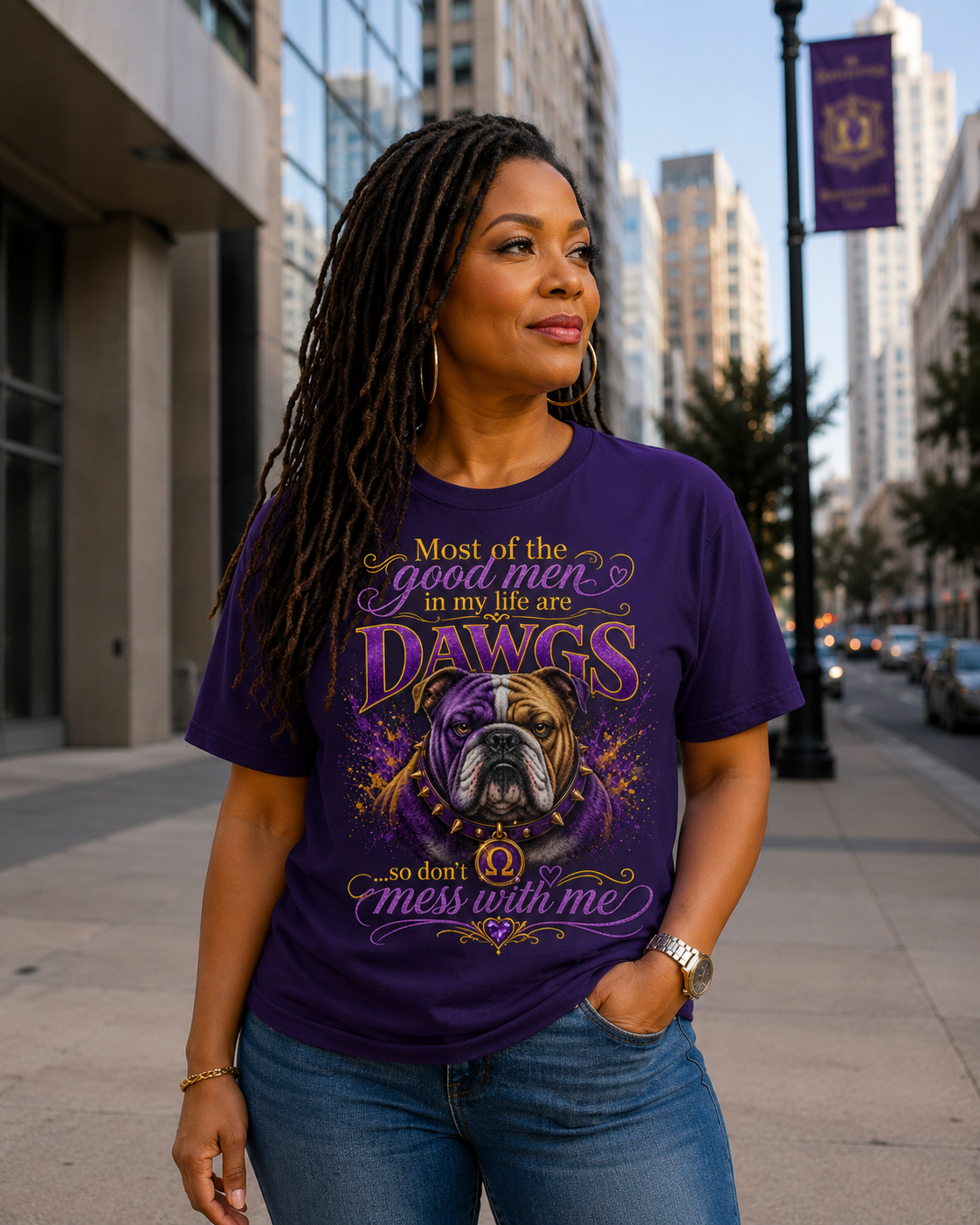 Don't Mess With Me, I've Got Lot's of Big Bruhz Tee, Que Dog shirt Purple Gold Fraternity gear HBCU College Outfit Men Omega Inspired Shirt