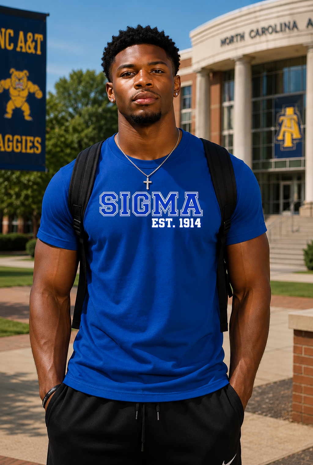 Sigma Tee PBS Greek Life Shirt Black Greek Apparel Fraternity Gift Sigma Blue Shirt Sigma Gift Greek Letter Tee