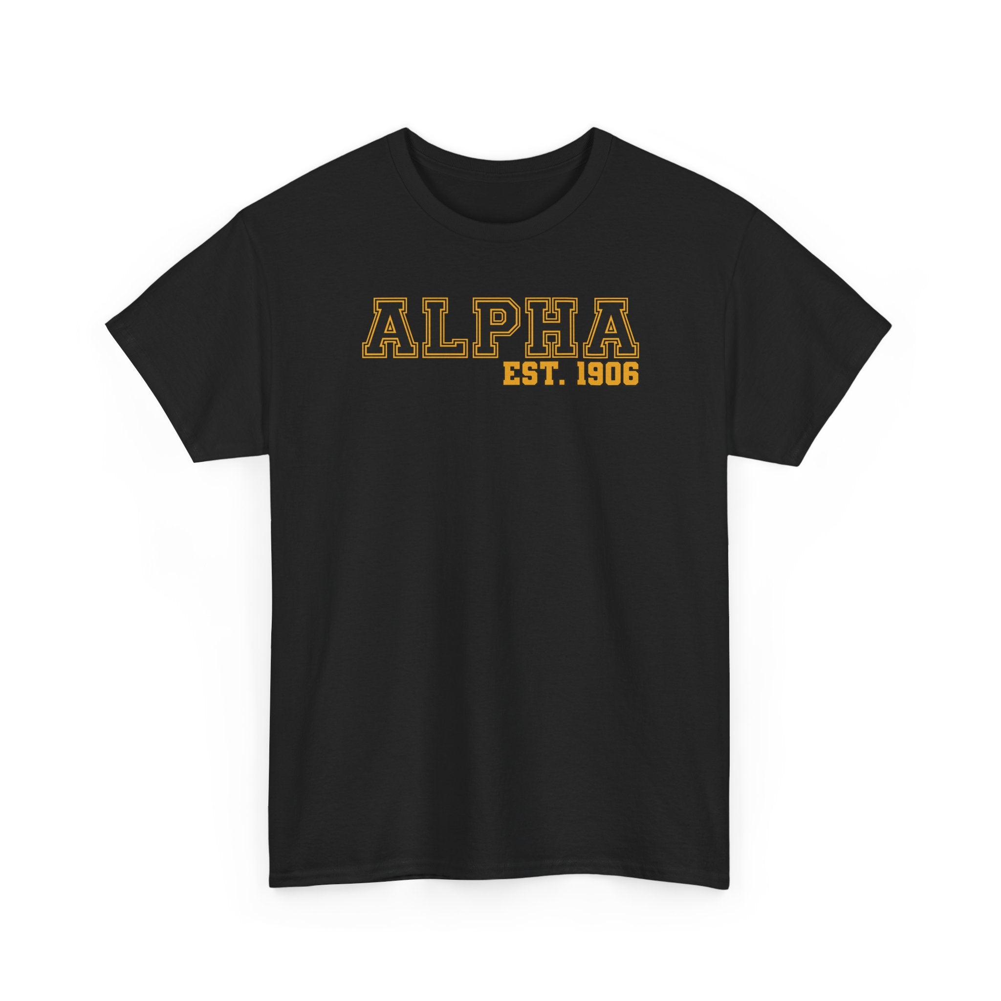 Alpha Black and Old Gold Shirt, ICE Cold '06 Graphic Shirt Black Greek Life Apparel College Fraternity Style