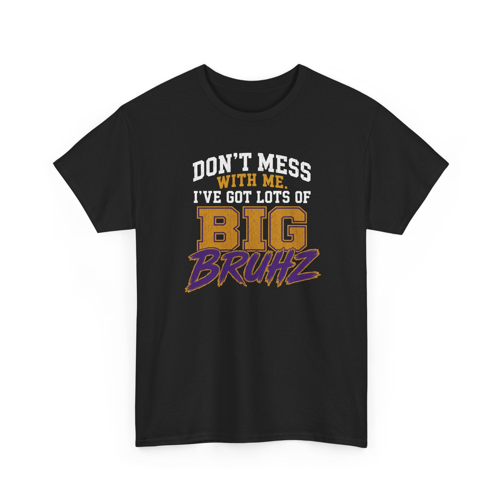 Lot's of Big Bruhz Tee, Que Dog shirt Purple Gold Fraternity gear HBCU College Outfit Men Omega Inspired Shirt