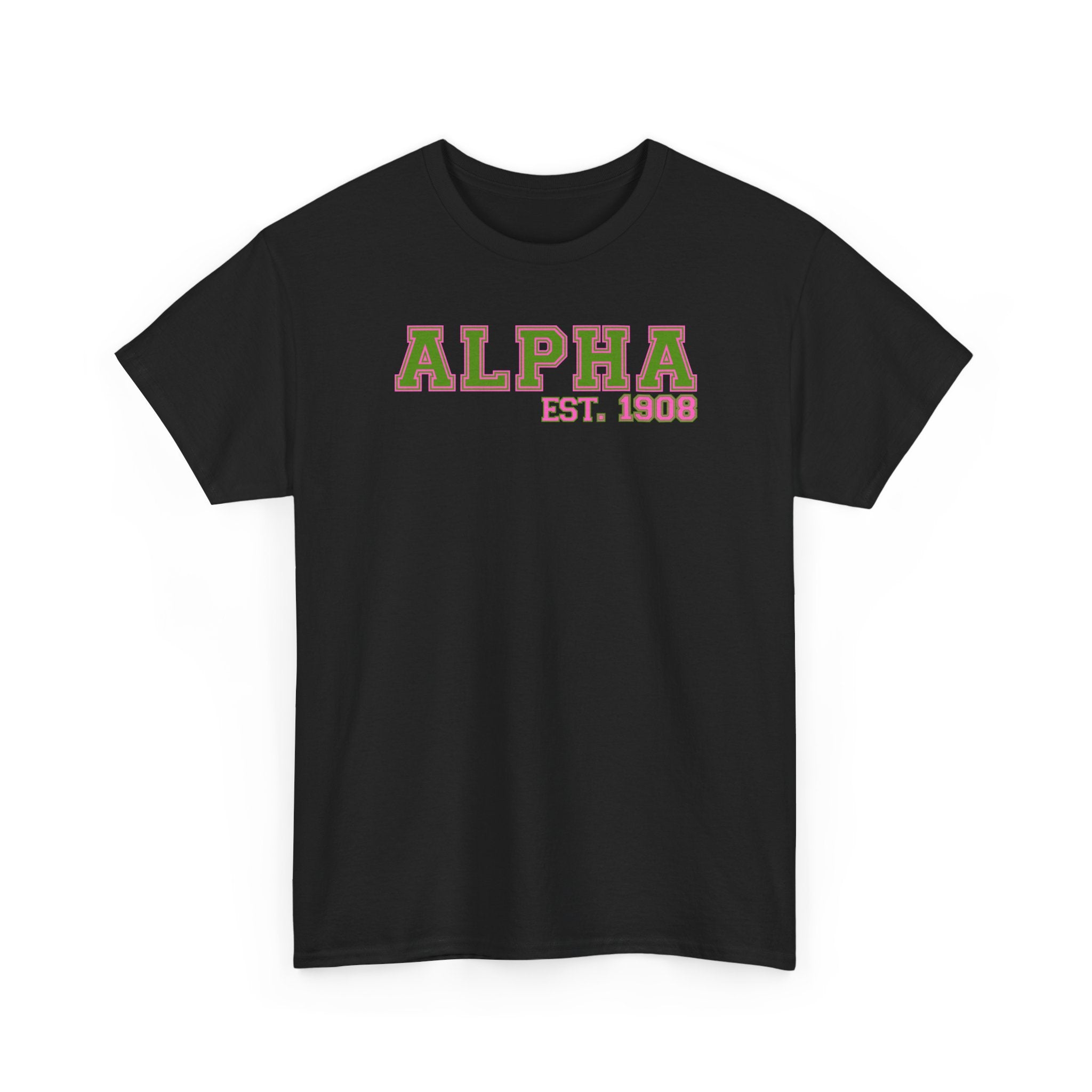 Alpha Shirt, Finest Girls Sorority Tee Black Sorority Pink and Green Greek Apparel HBCU College Outfit Gift for Sorority Woman '08