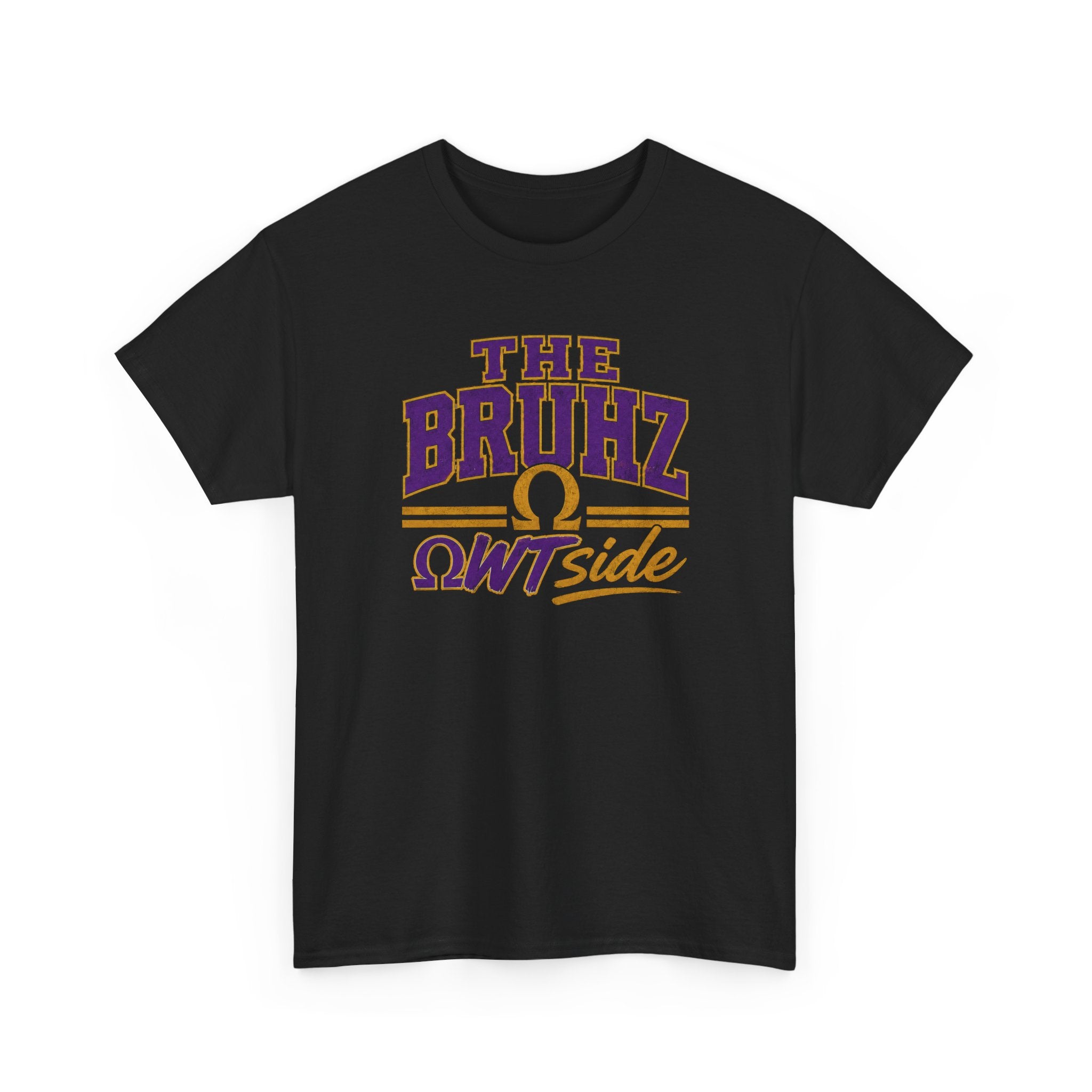 Omega Tee The Bruhz ΩWTside Shirt, Q Dog shirt Purple Gold Fraternity gear HBCU College Outfit Men Omega Inspired Shirt