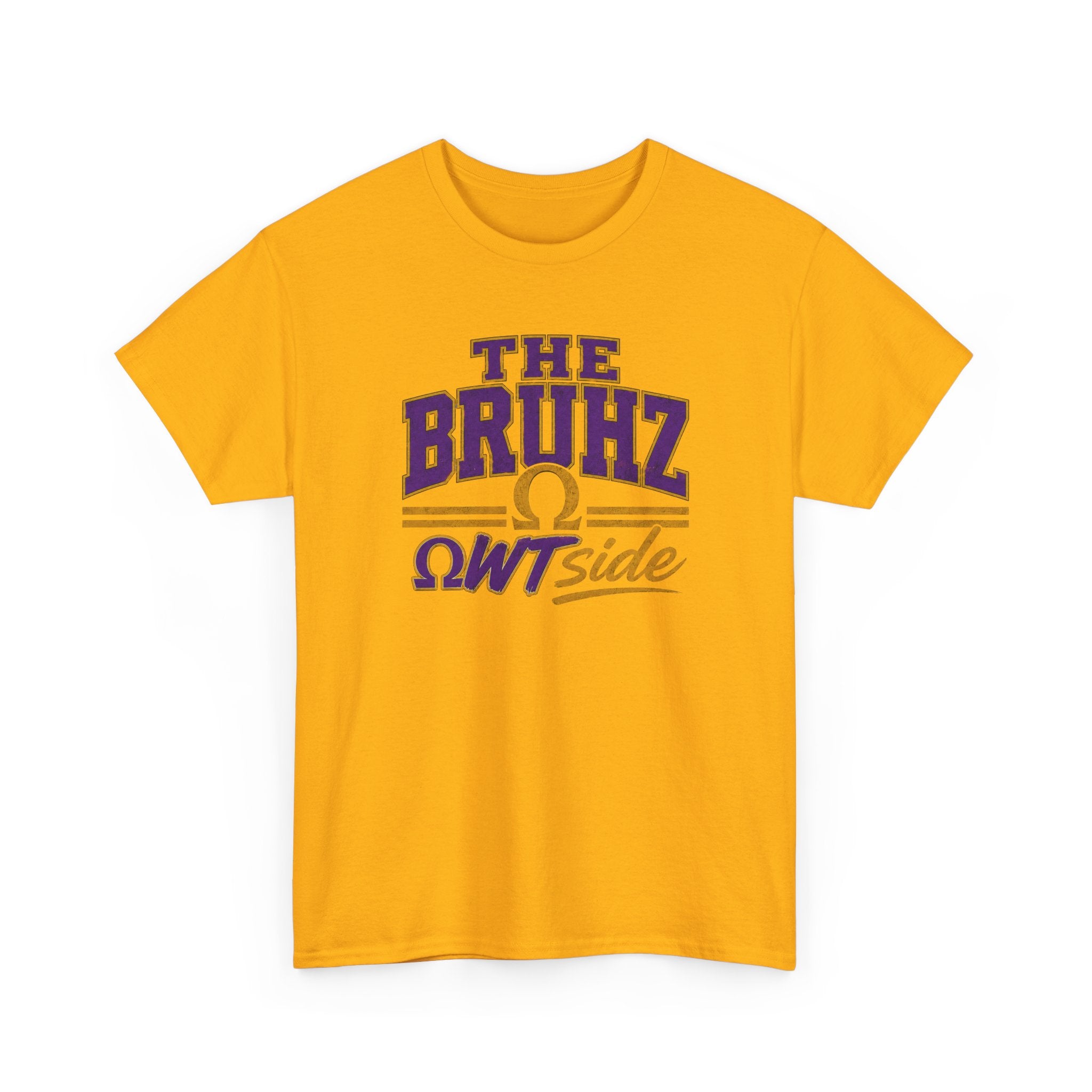 Omega Tee The Bruhz ΩWTside Shirt, Q Dog shirt Purple Gold Fraternity gear HBCU College Outfit Men Omega Inspired Shirt