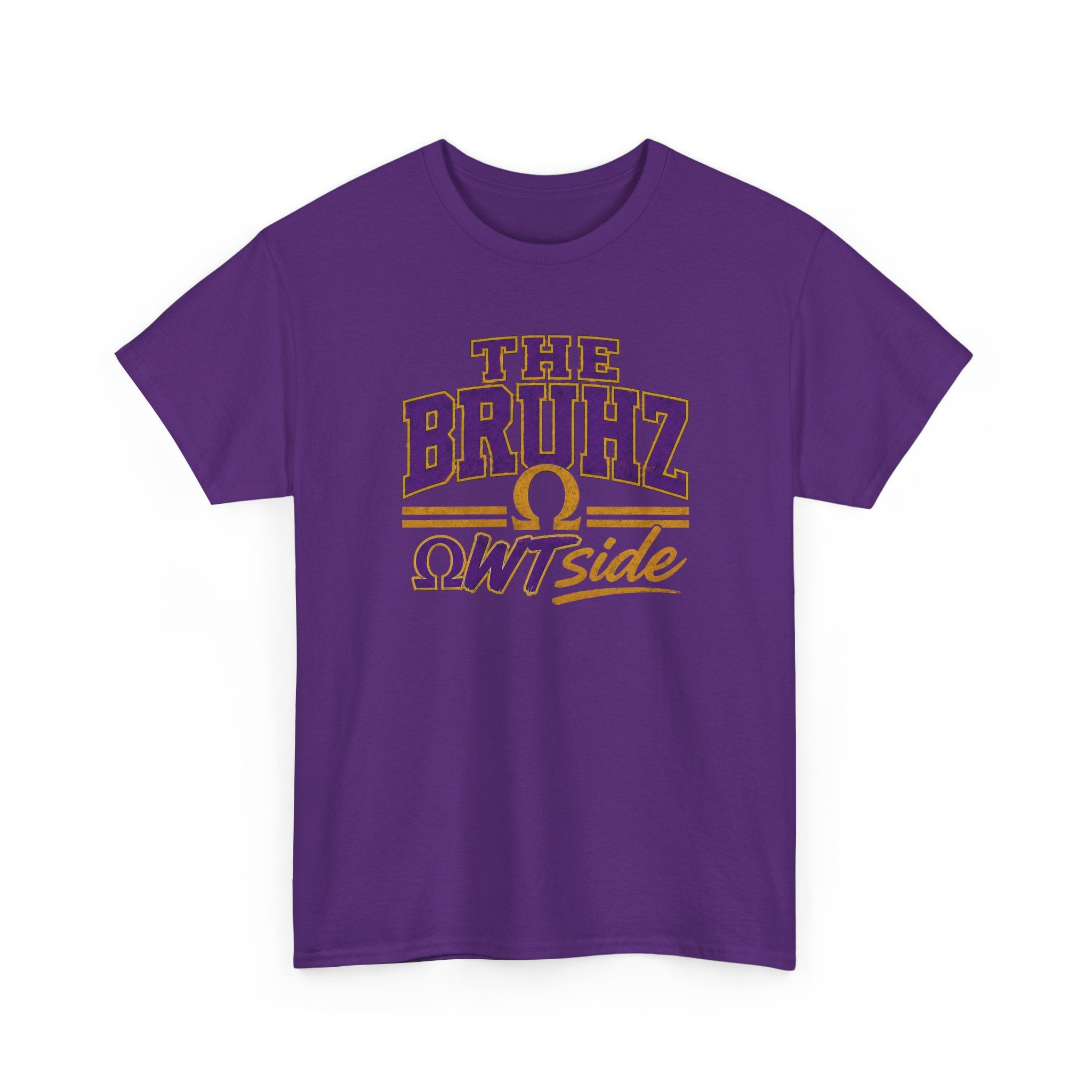 Omega Tee The Bruhz ΩWTside Shirt, Q Dog shirt Purple Gold Fraternity gear HBCU College Outfit Men Omega Inspired Shirt