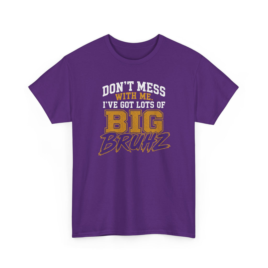 Lot's of Big Bruhz Tee, Que Dog shirt Purple Gold Fraternity gear HBCU College Outfit Men Omega Inspired Shirt