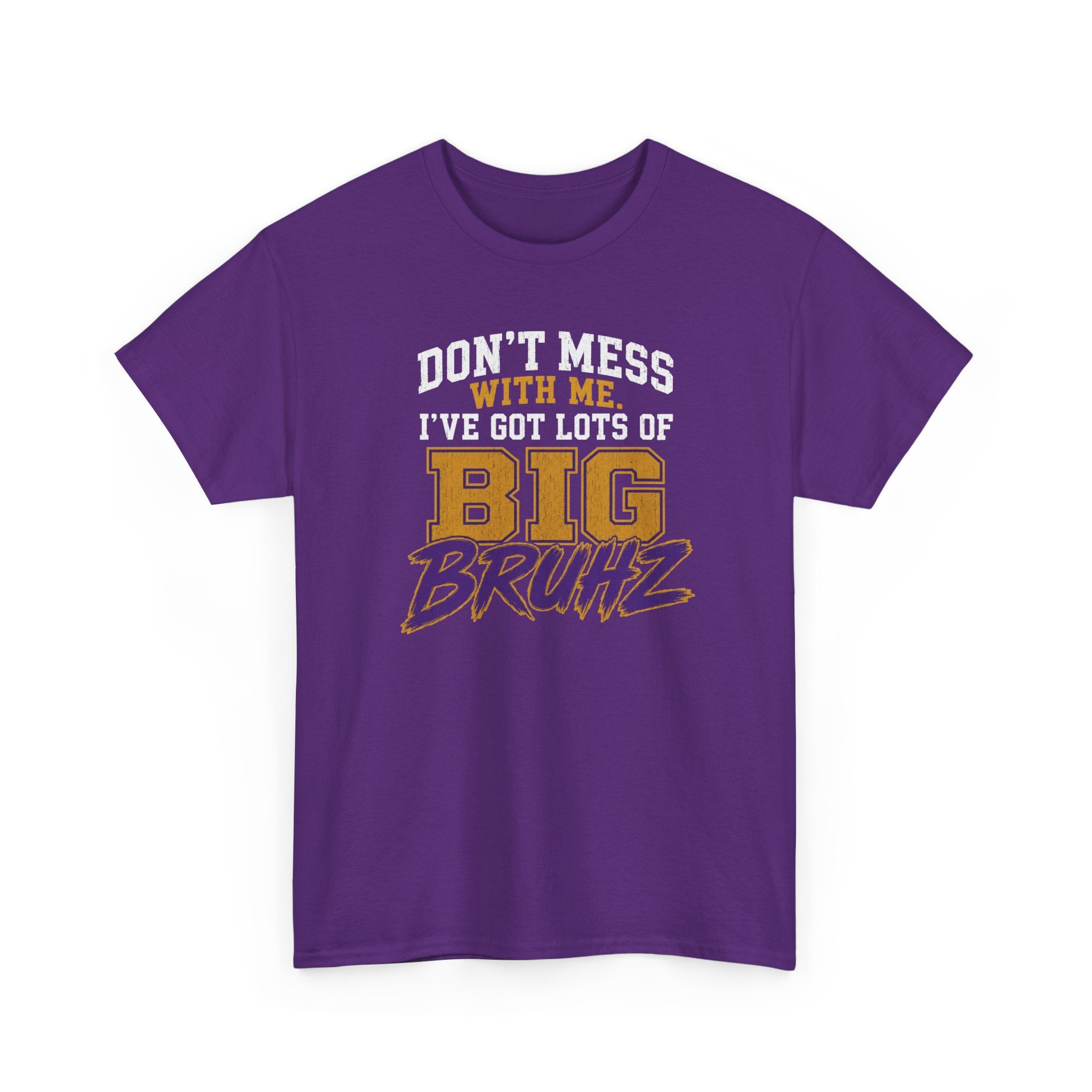 Lot's of Big Bruhz Tee, Que Dog shirt Purple Gold Fraternity gear HBCU College Outfit Men Omega Inspired Shirt