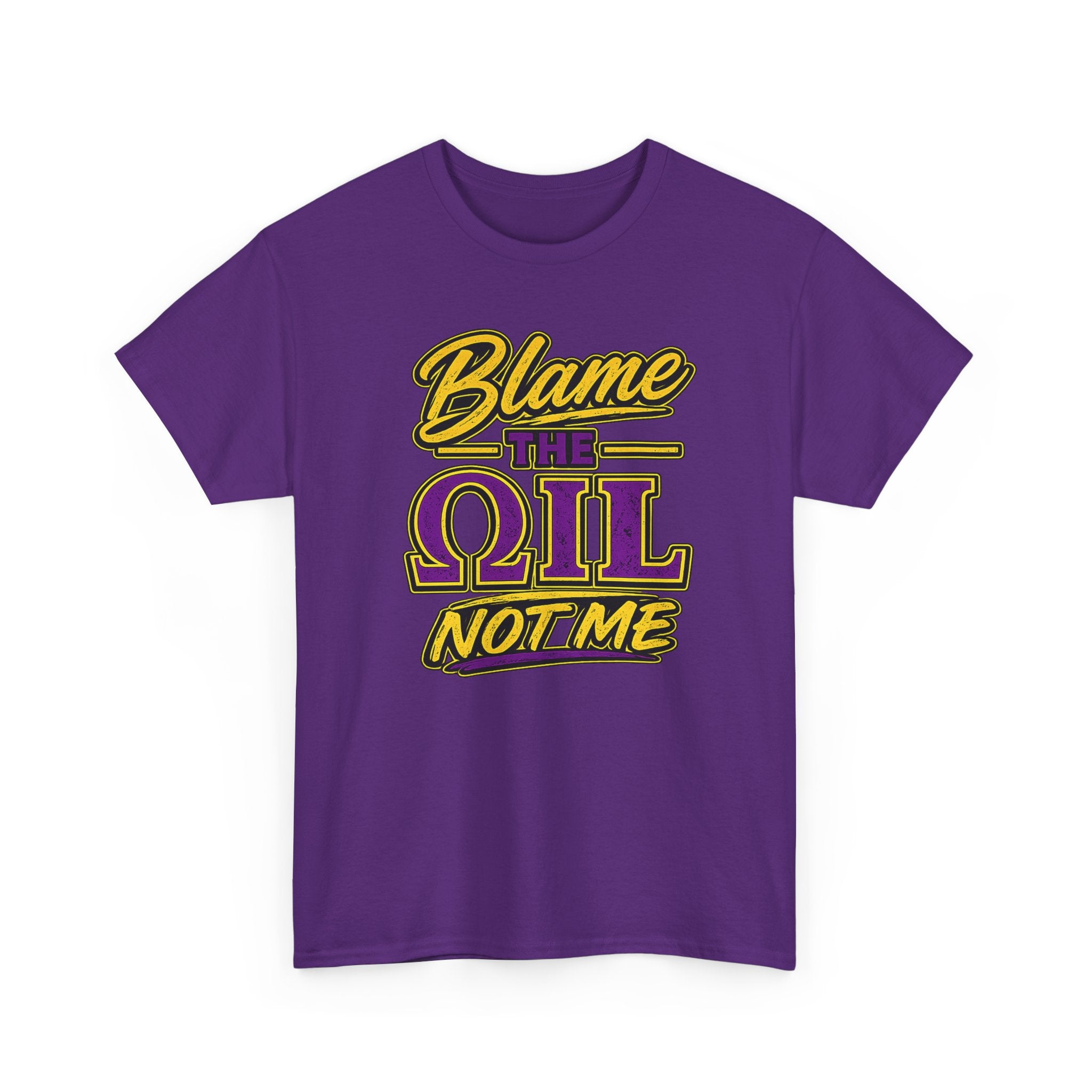 Que Fraternity Shirt Blame the Oil T-Shirt Purple Tee HBCU Party Tee Black Greek Letter Fraternity