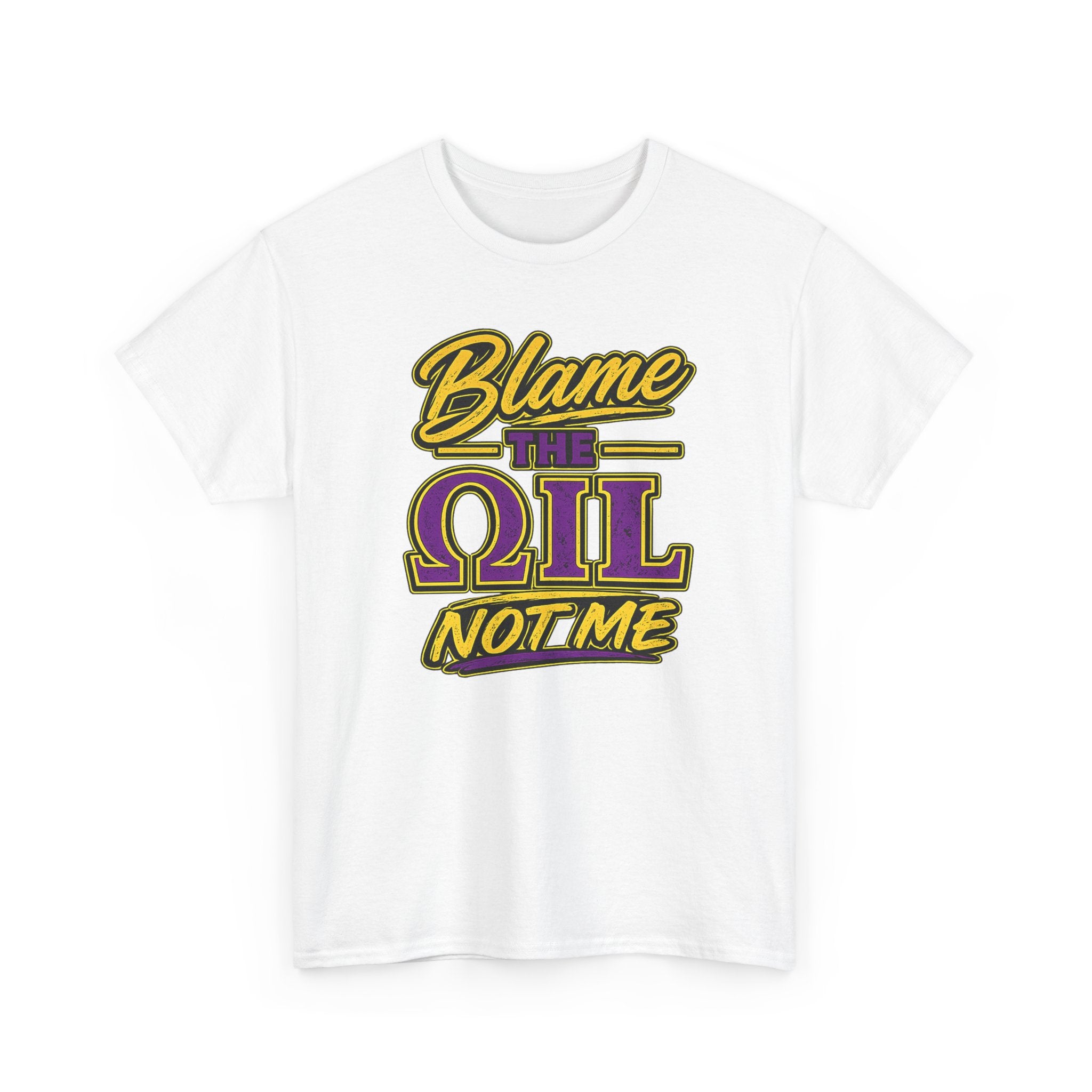 Que Fraternity Shirt Blame the Oil T-Shirt Purple Tee HBCU Party Tee Black Greek Letter Fraternity