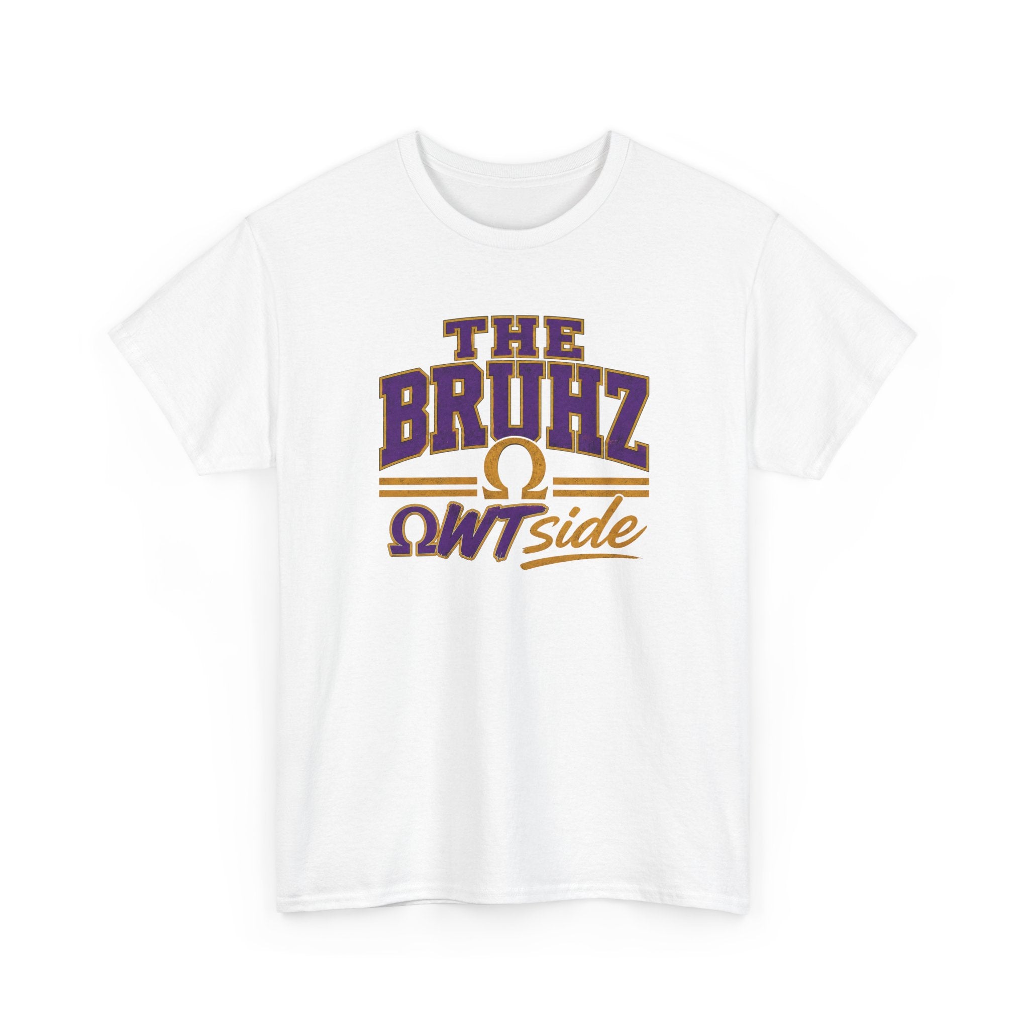 Omega Tee The Bruhz ΩWTside Shirt, Q Dog shirt Purple Gold Fraternity gear HBCU College Outfit Men Omega Inspired Shirt