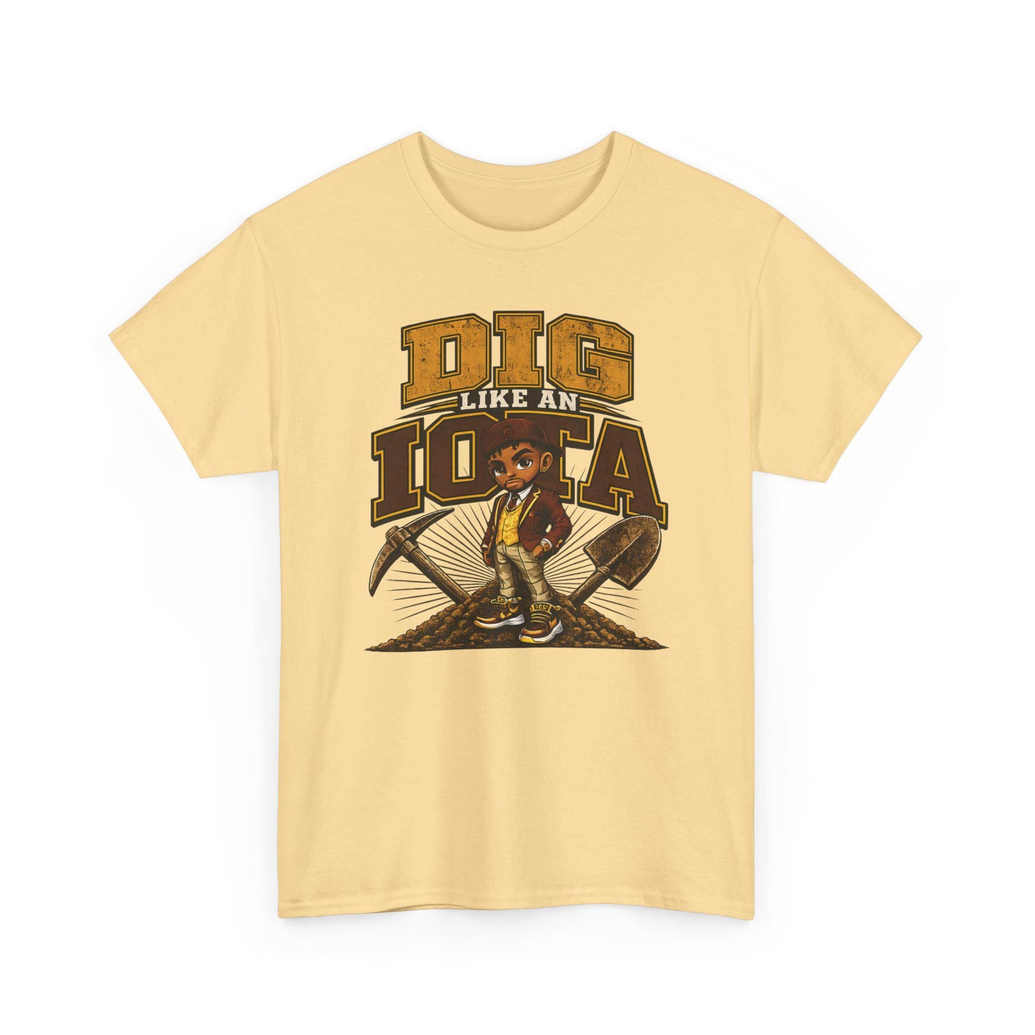 Dig Like An Iota Shirt Iota Inspired Tee Iota Fraternity Apparel Greek Life Shirt Brown & Gold Tee Gift for Iotas