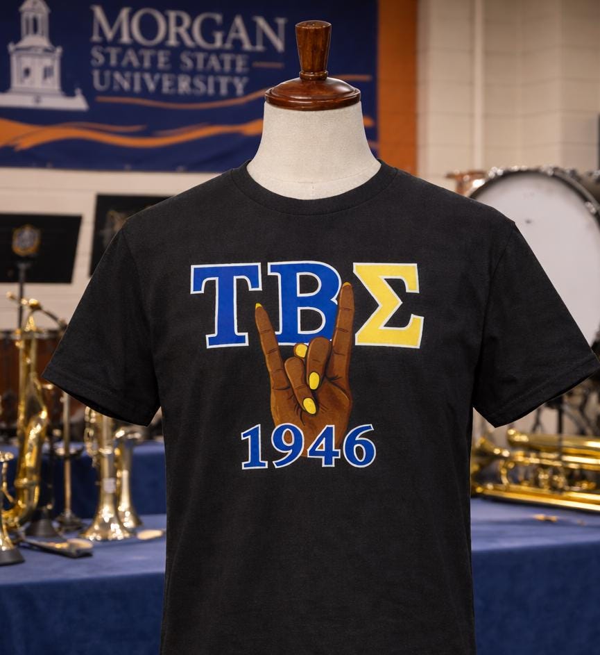 TBS Shirt Marching Band Tee, Greek Letter Band Shirt, College Band Gift, Music Fraternity Tee, Marching Band Dabbing Shirt