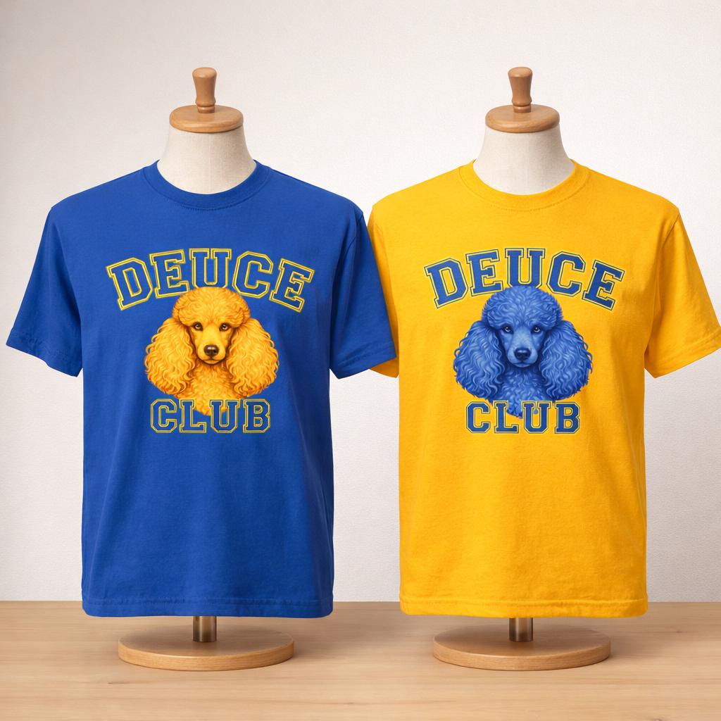 Poodles Ace Club Shirt SGRho Poodle Shirt Poodles Sorority Shirt Blue Gold Greek Life Shirt Poodles Gift