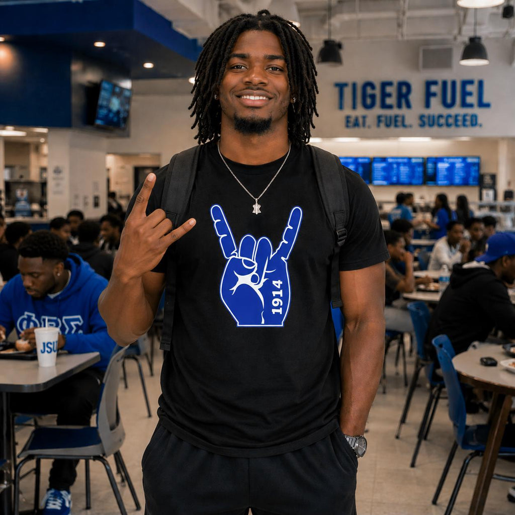Men of Sigma T-Shirt | Blu Phi Shirt | Blue and White Fraternity Gear