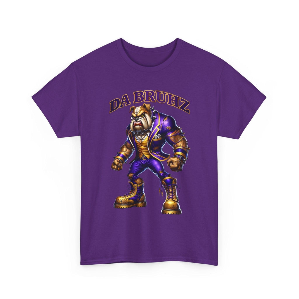 Que Tee Da Bruhz Shirt Q Dog Bulldog shirt Purple Gold Fraternity gear HBCU College Outfit Men Omega Inspired Shirt Gift