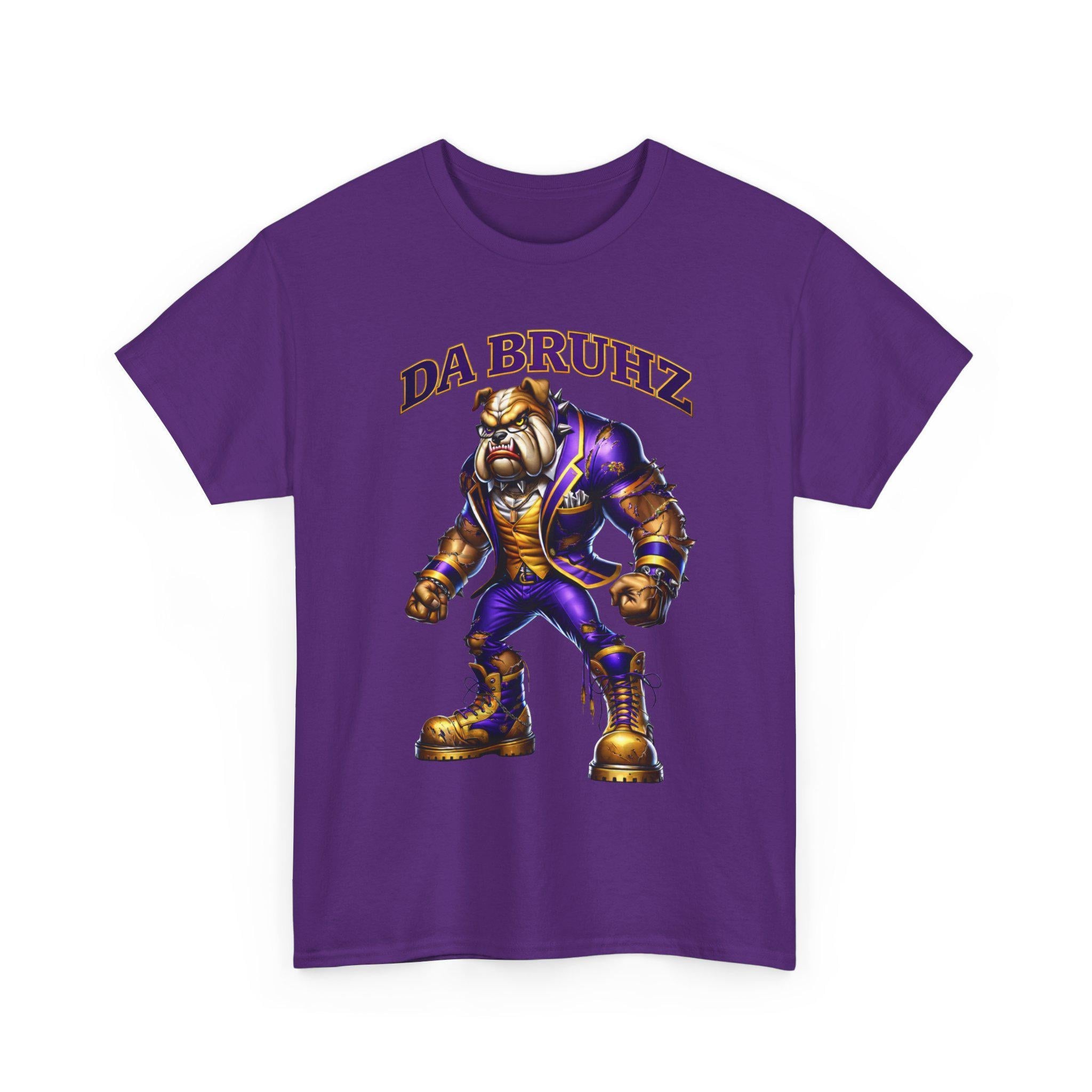 Que Tee Da Bruhz Shirt Q Dog Bulldog shirt Purple Gold Fraternity gear HBCU College Outfit Men Omega Inspired Shirt Gift