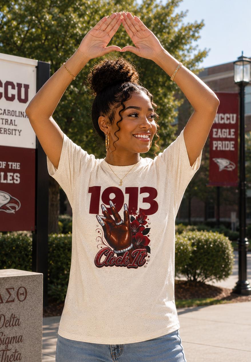 DST HBCU D9 Sorority '13 Clock It Tee Paraphernalia Crossing or Prophyte Gift
