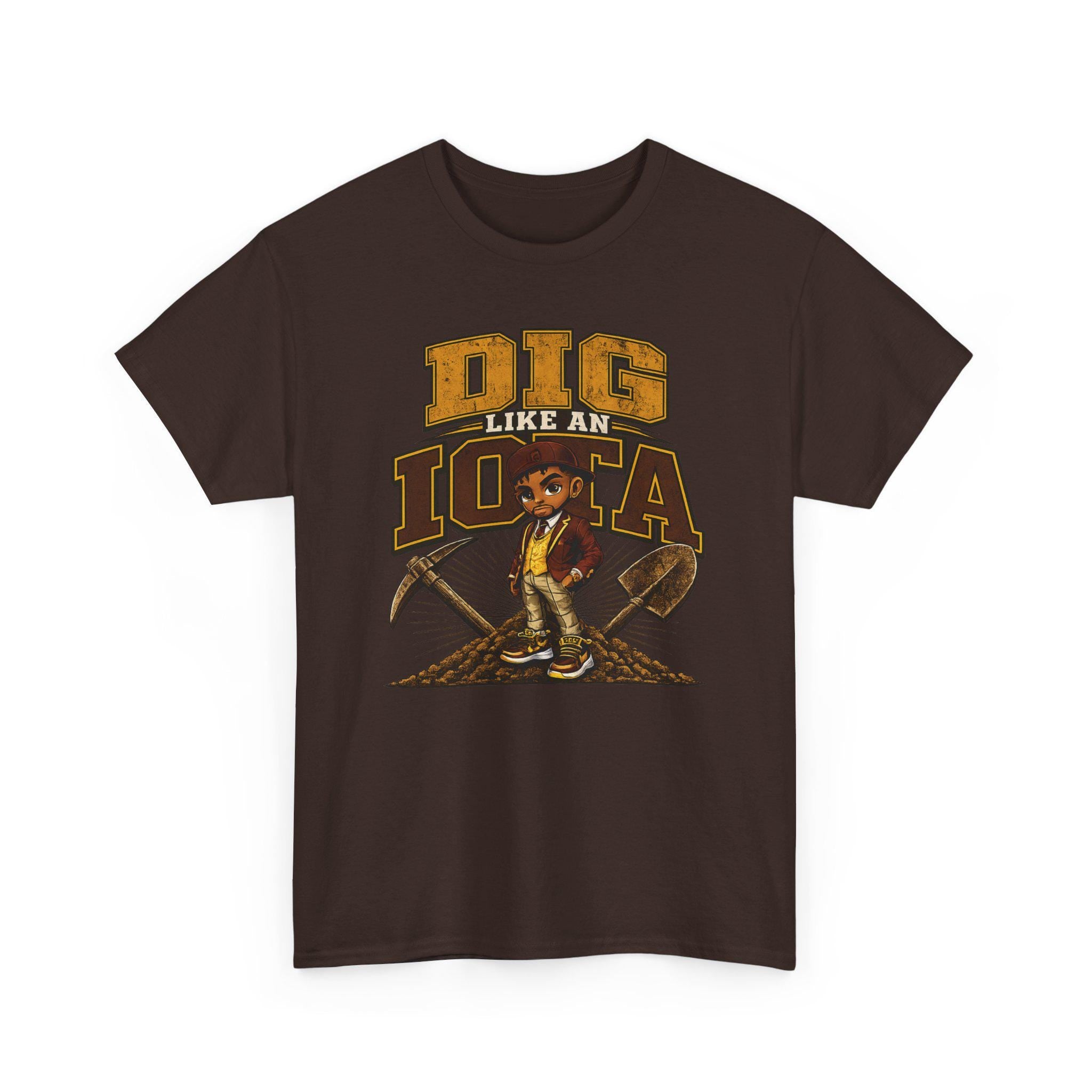 Dig Like An Iota Shirt Iota Inspired Tee Iota Fraternity Apparel Greek Life Shirt Brown & Gold Tee Gift for Iotas